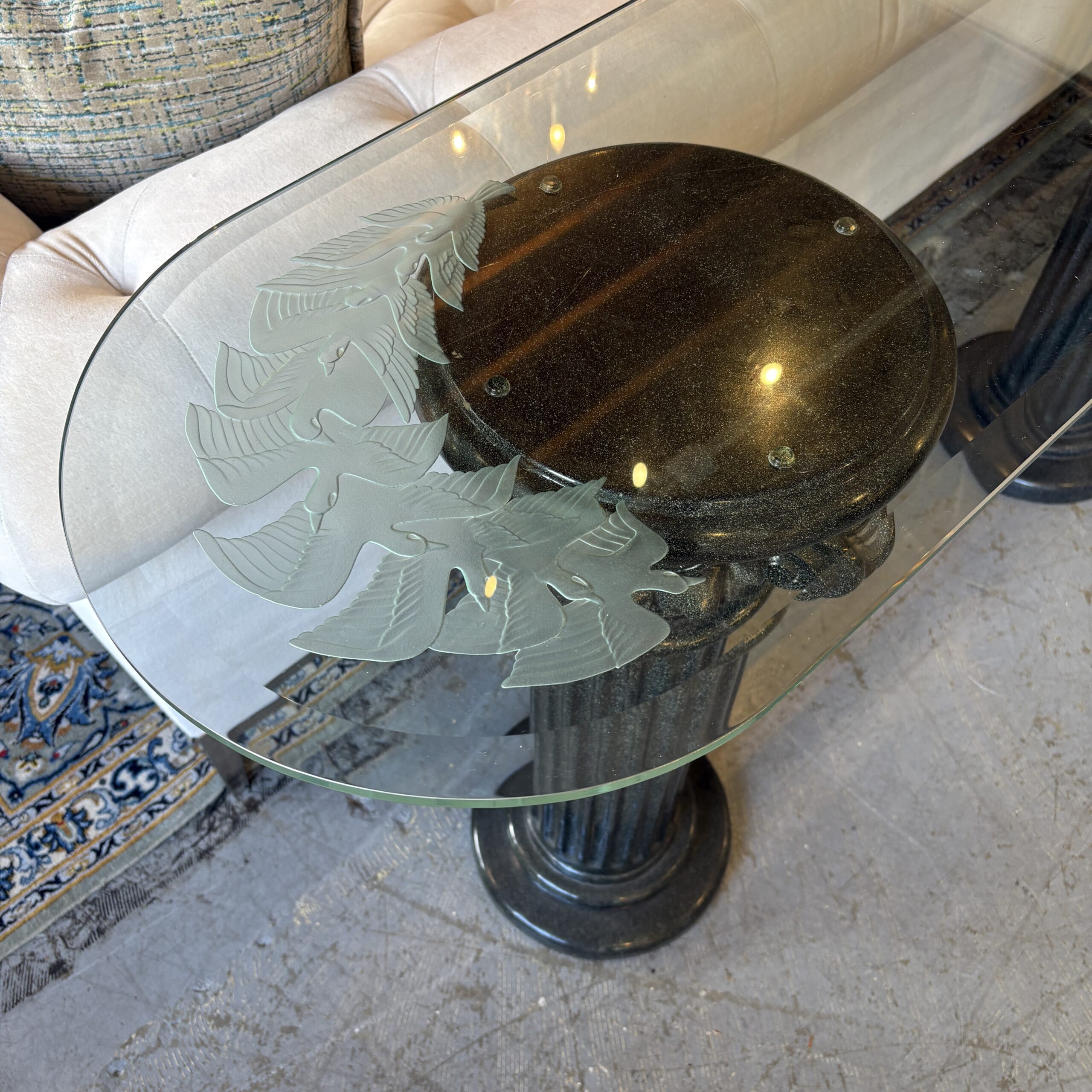 Marble and Glass Console Table - Coast Consignment