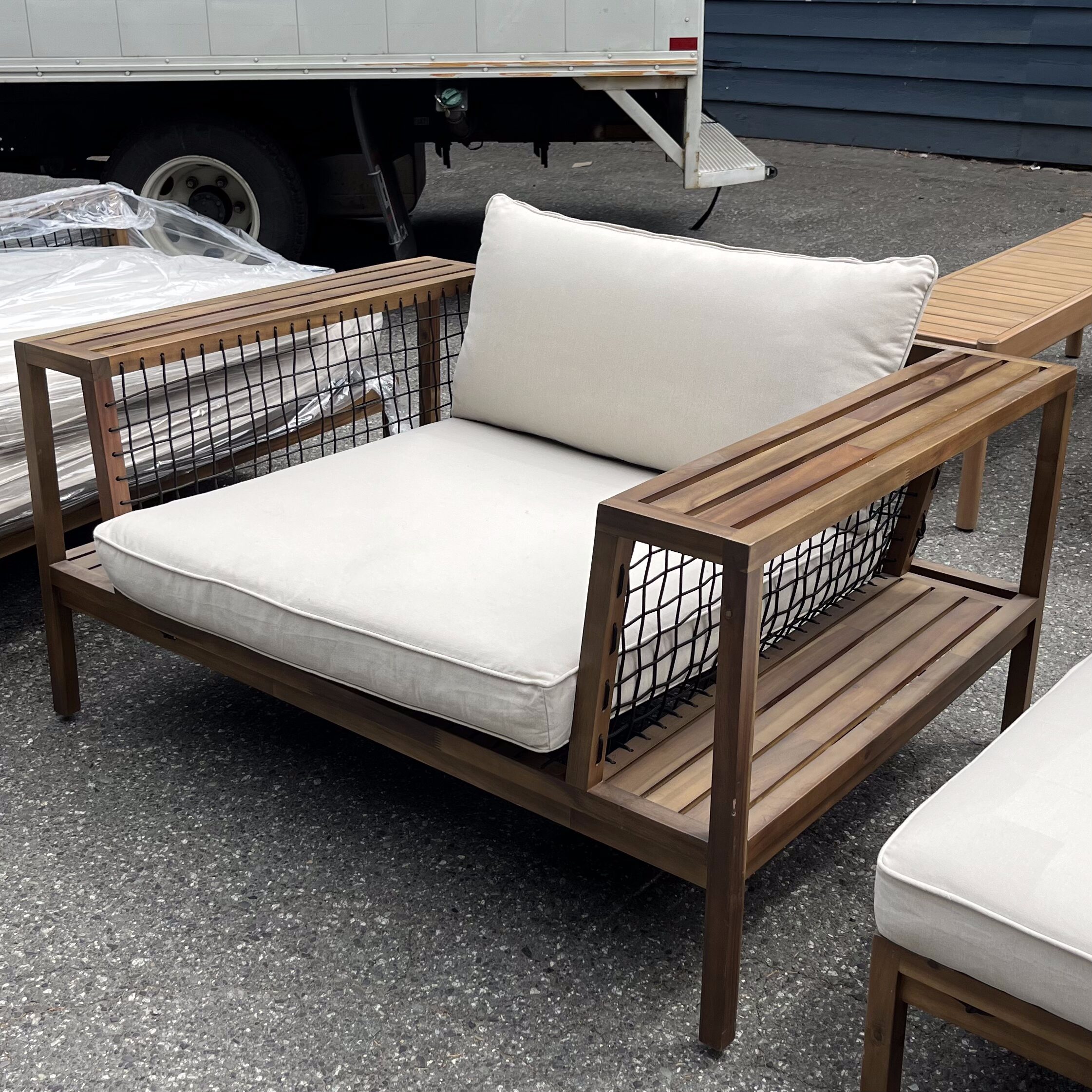 Ivory 55" Outdoor Lounge Chair