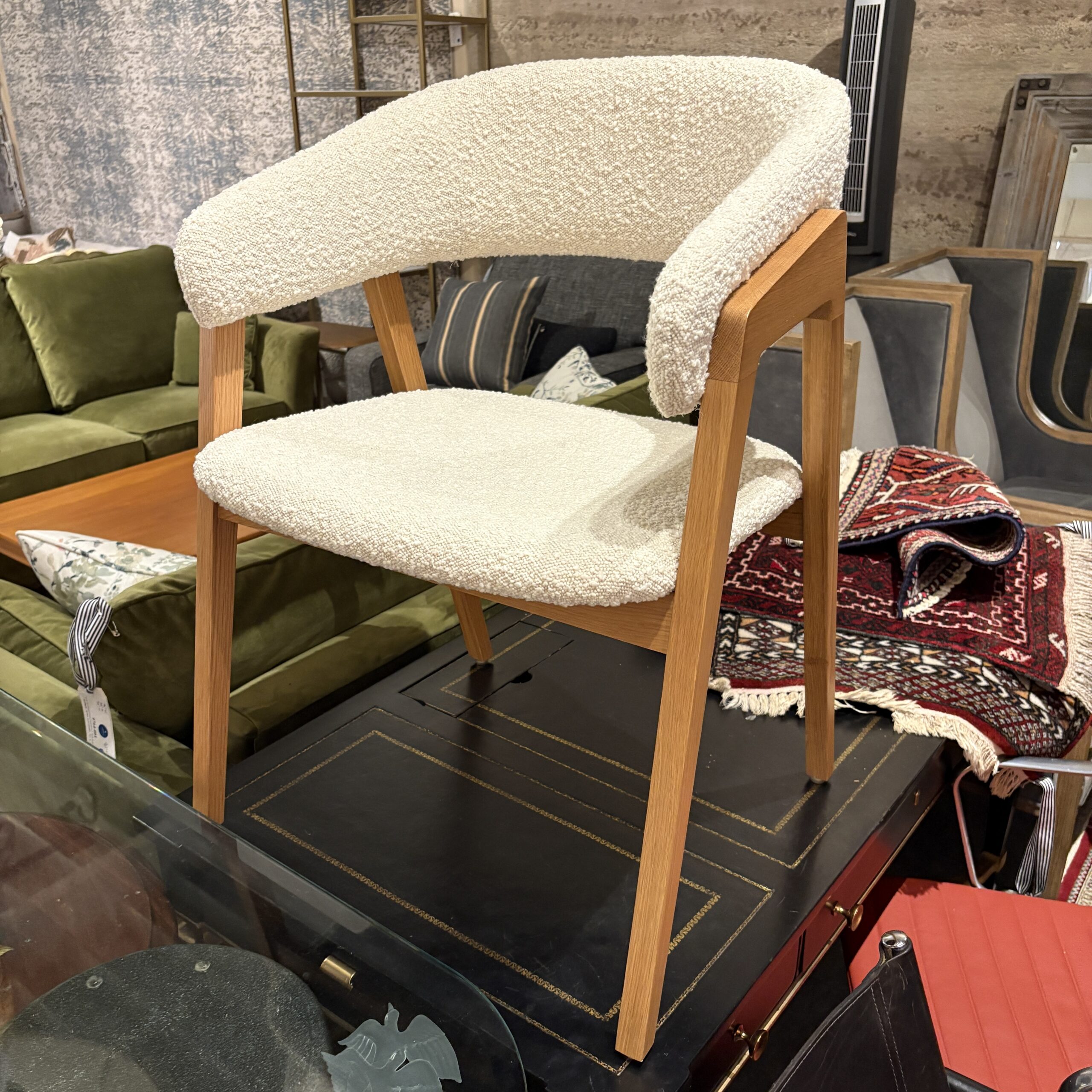 Oak &amp; Ivory Bouclé Dining Chair - Coast Consignment