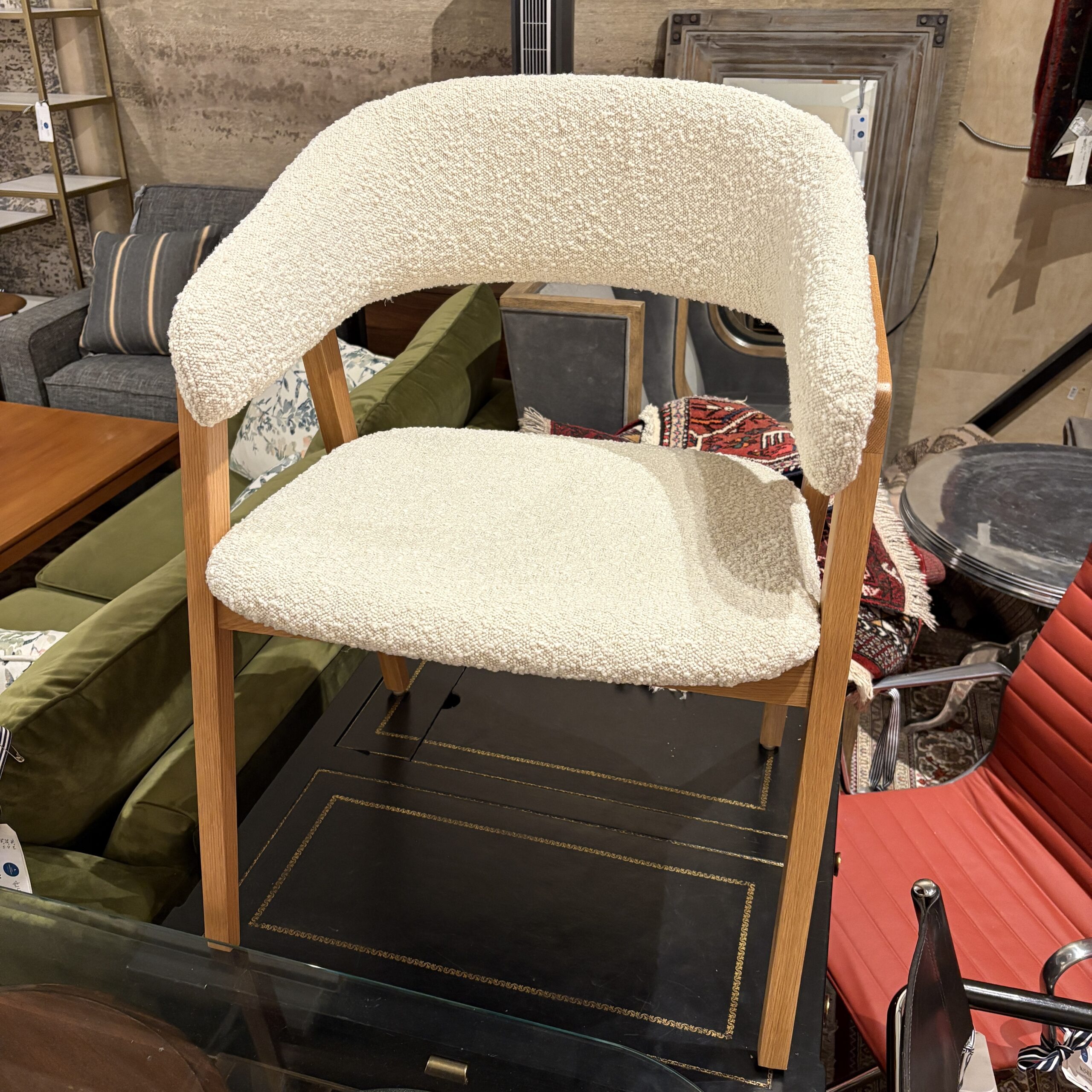 Oak &amp; Ivory Bouclé Dining Chair - Coast Consignment