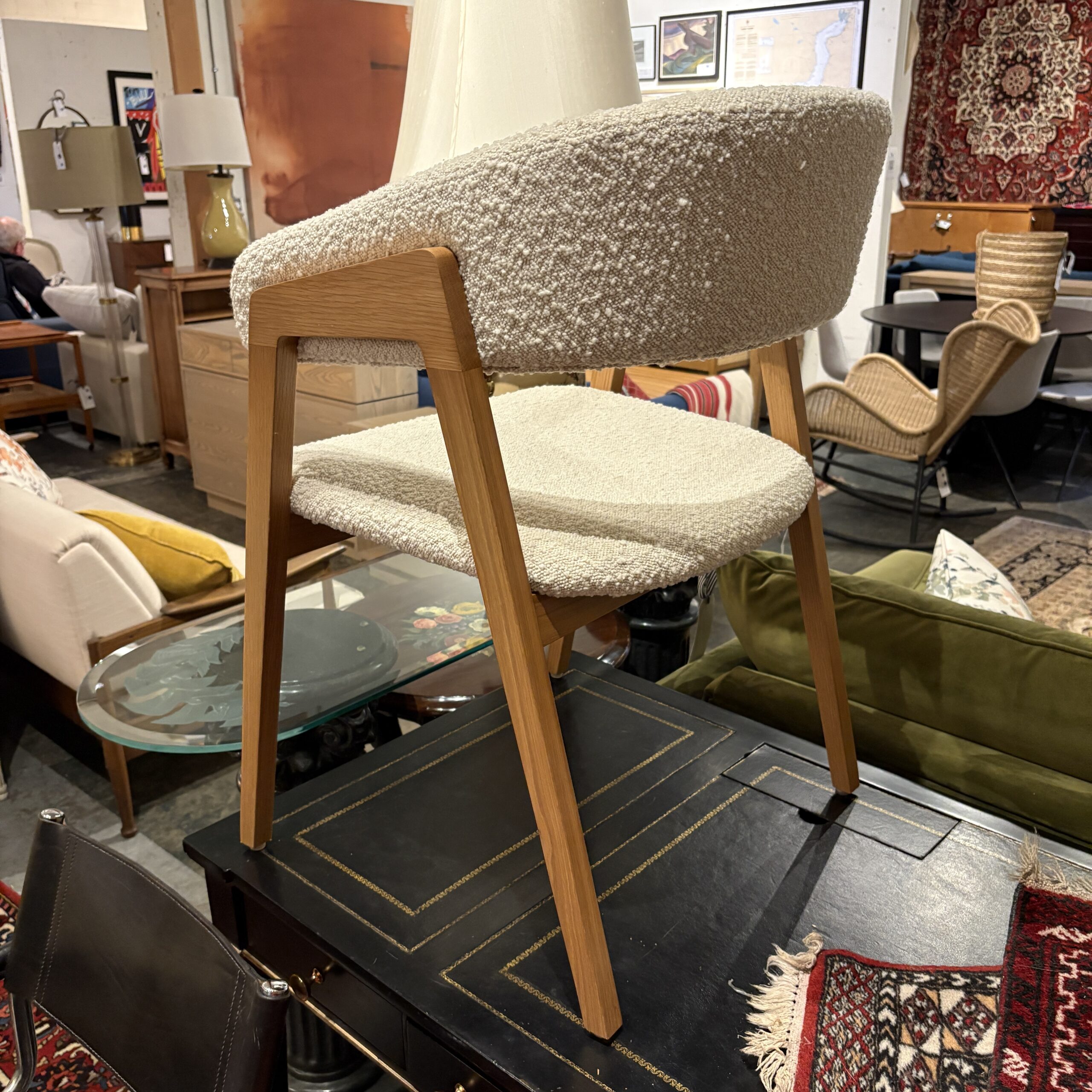 Oak &amp; Ivory Bouclé Dining Chair - Coast Consignment