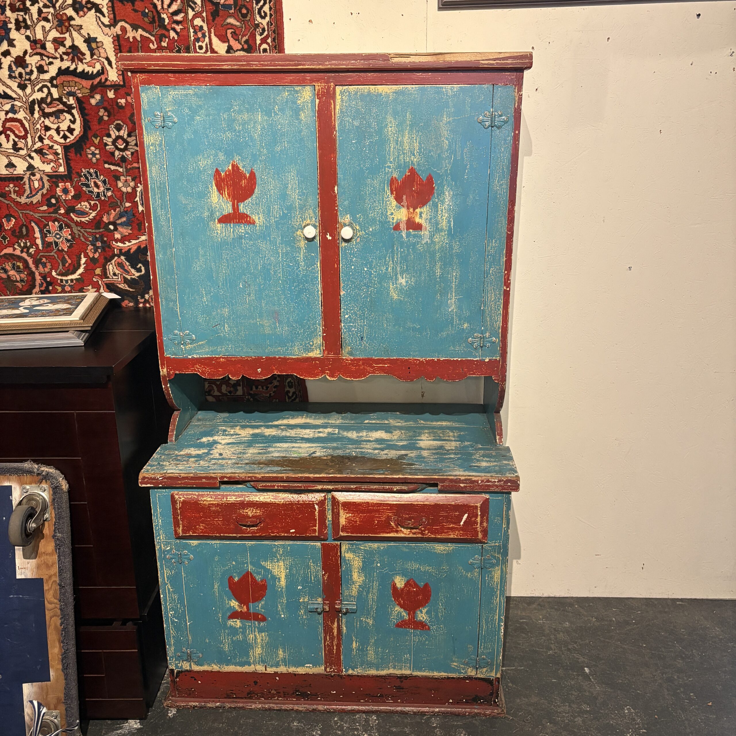 Antique 19th Century Folk Art Cabinet