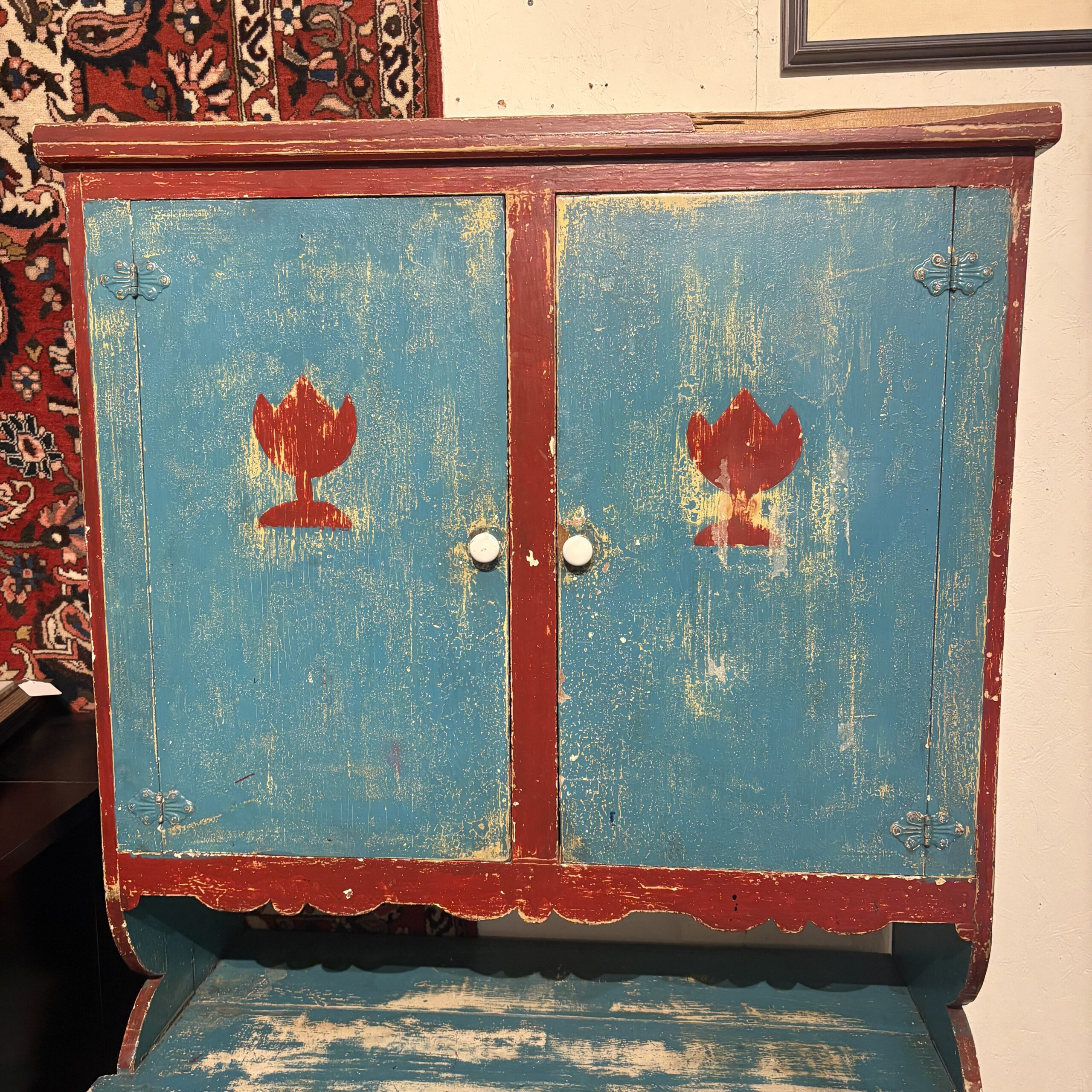 Antique 19th Century Folk Art Cabinet