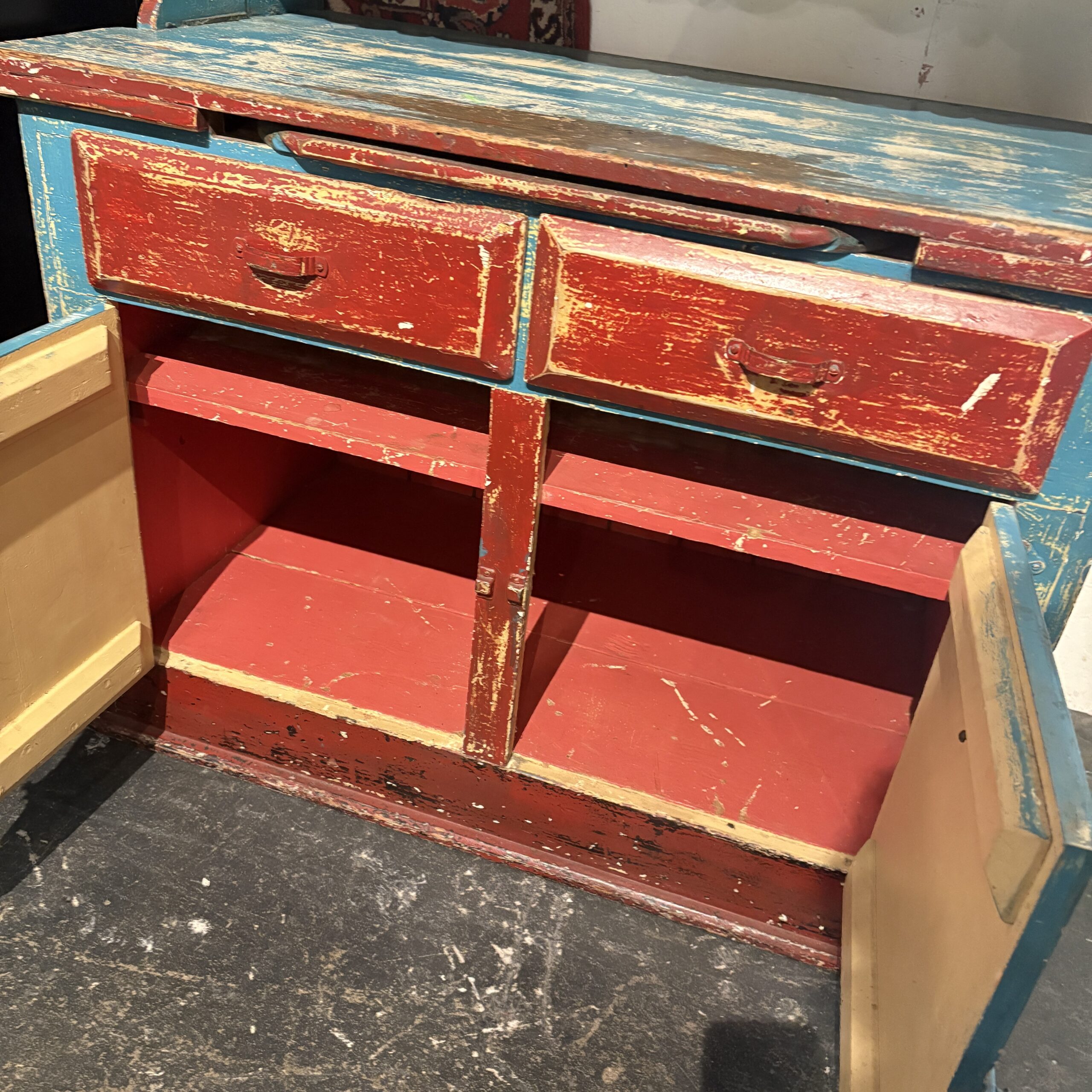 Antique 19th Century Folk Art Cabinet