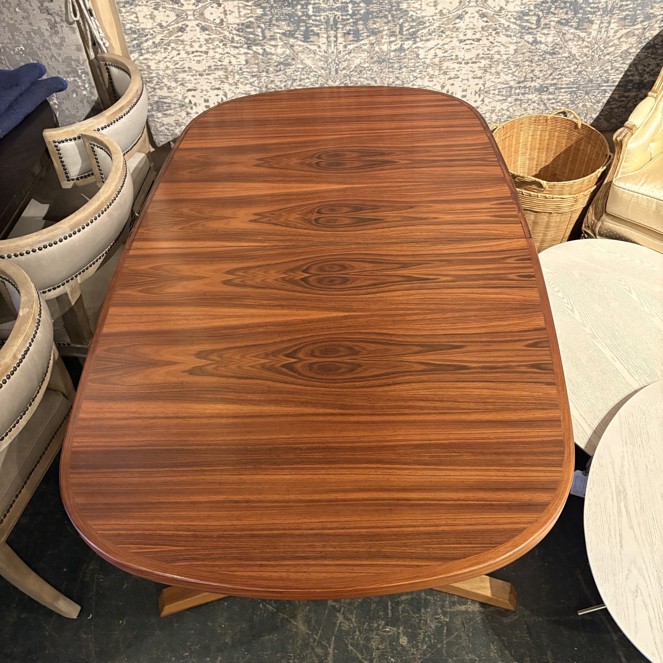 Mid-Century Rosewood Oval Extendable Dining Table - Coast Consignment