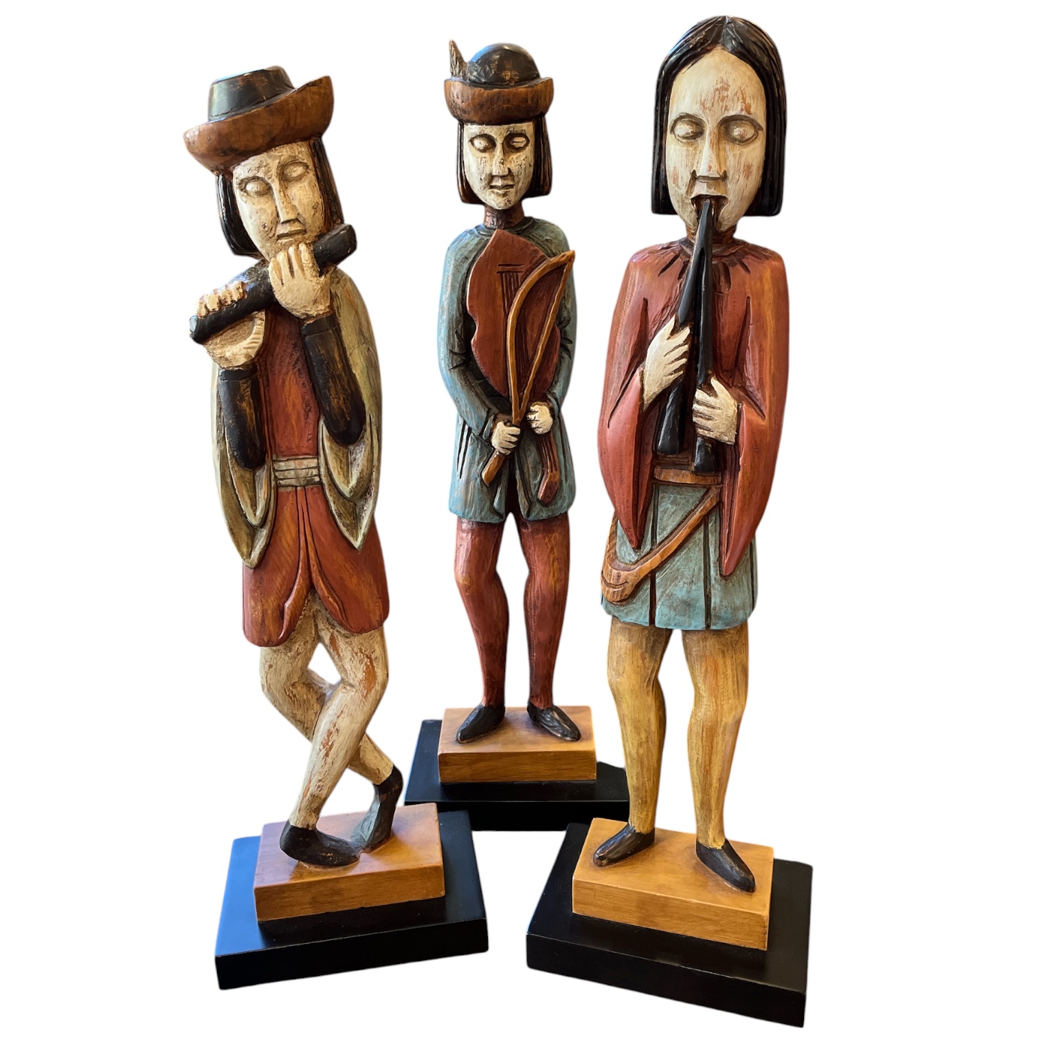 Wooden Folk Art Musicians - Coast Consignment
