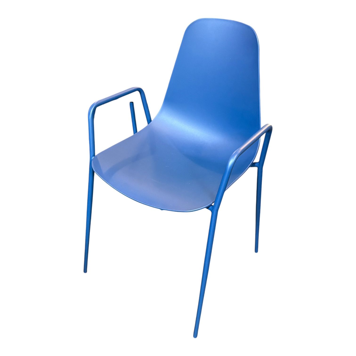 Set of 4 Berry Blue Stackable Dining Armchairs