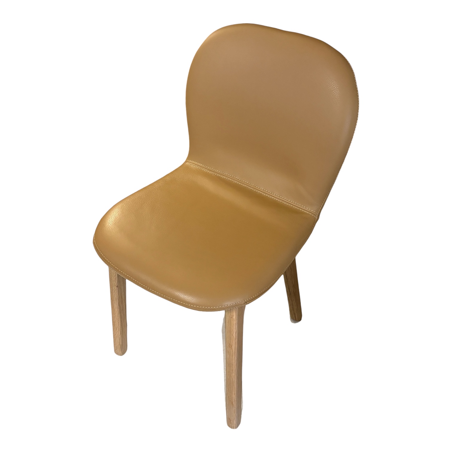 Pair of Tan Oak Chairs - Coast Consignment