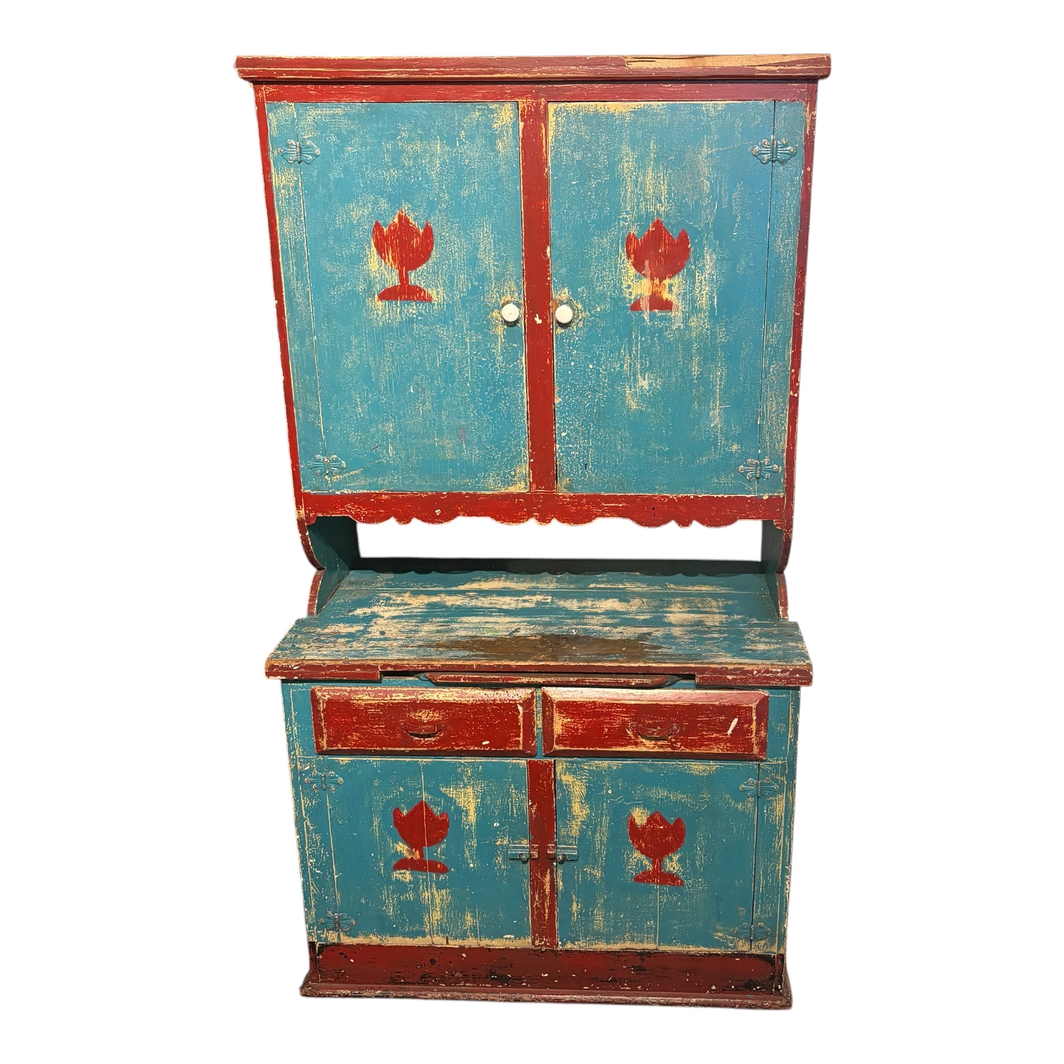 Antique 19th Century Folk Art Cabinet