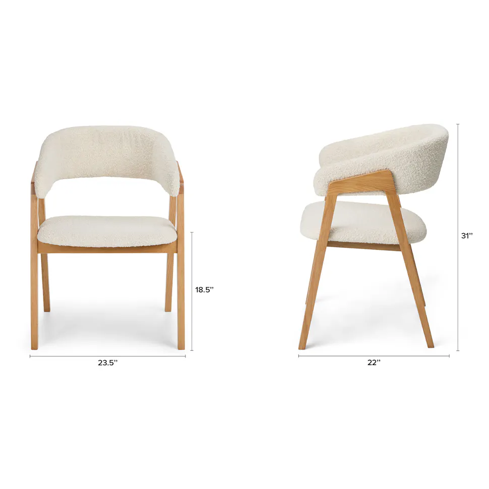 Oak &amp; Ivory Bouclé Dining Chair - Coast Consignment