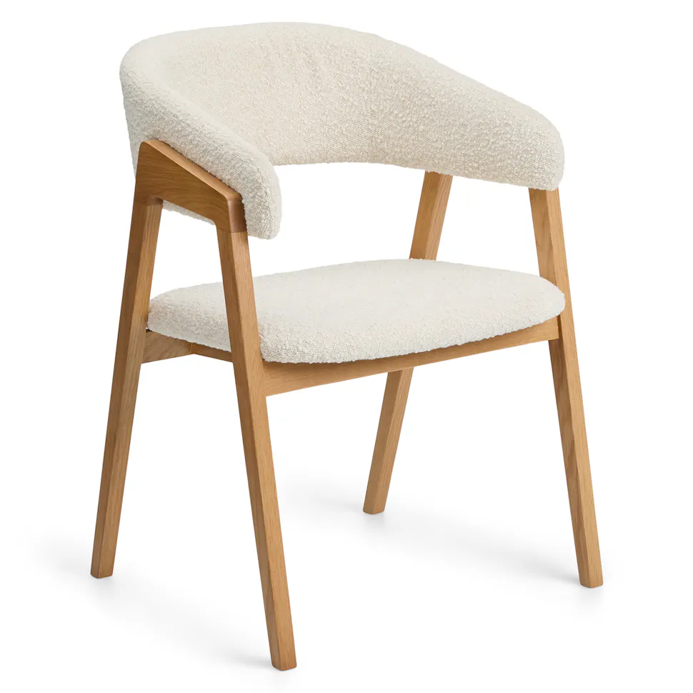 Oak &amp; Ivory Bouclé Dining Chair - Coast Consignment
