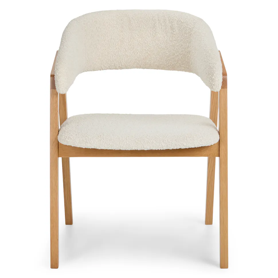 Oak &amp; Ivory Bouclé Dining Chair - Coast Consignment