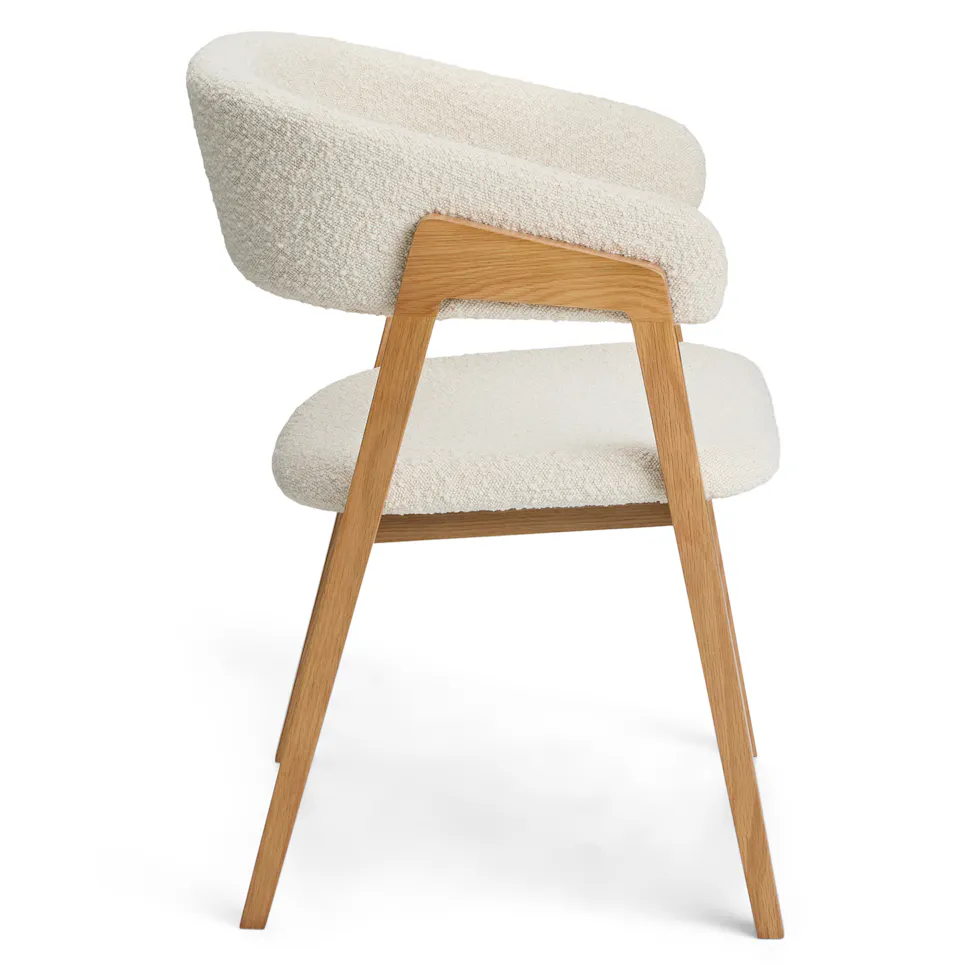 Oak &amp; Ivory Bouclé Dining Chair - Coast Consignment