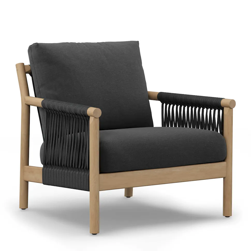Dravite Black 34.5" Outdoor Lounge Chair - Coast Consignment