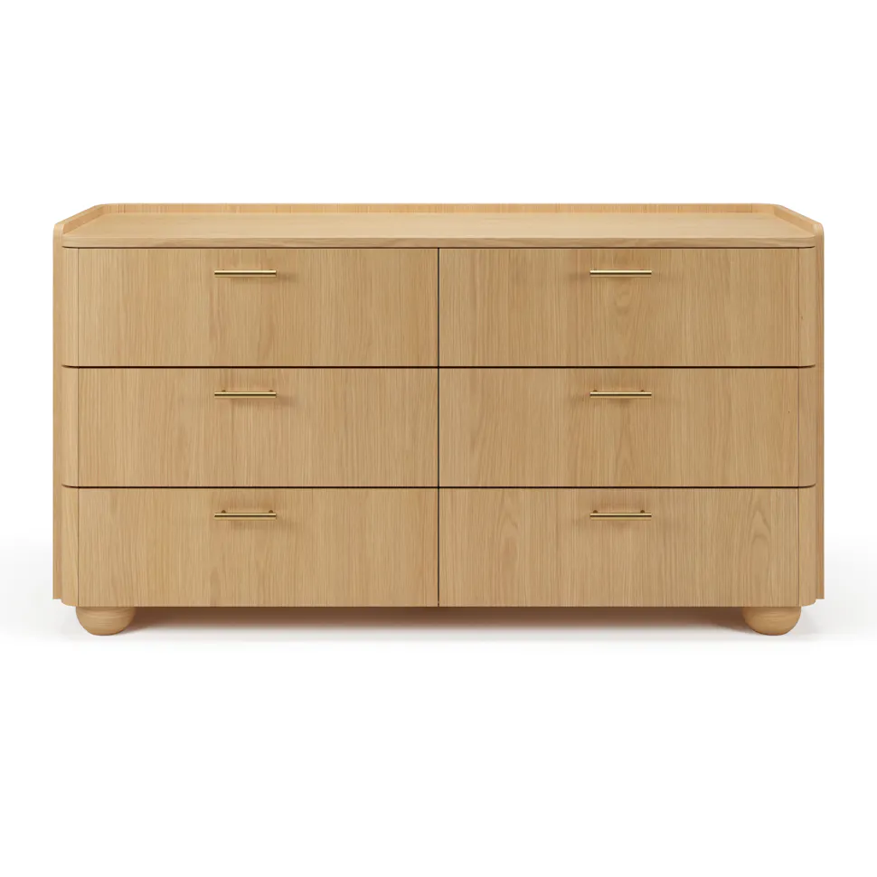 White Oak 6-Drawer Double Dresser - Coast Consignment