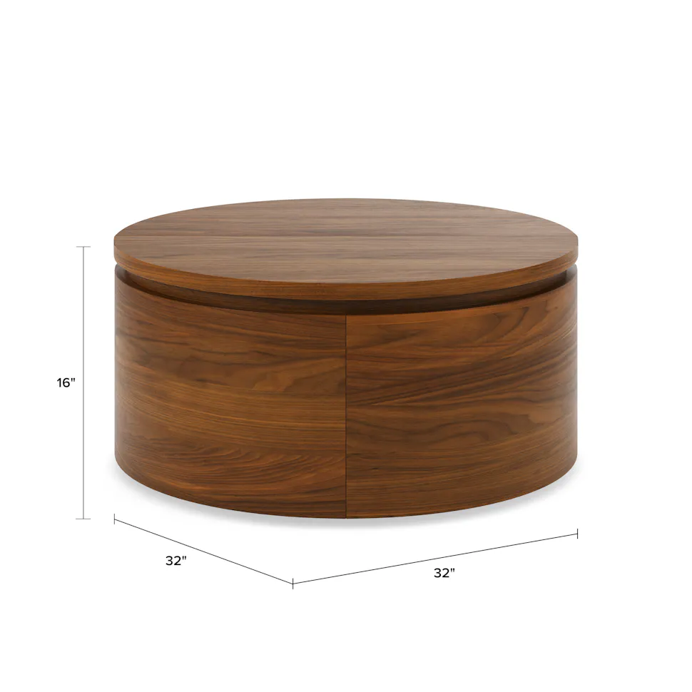 Walnut Storage Coffee Table - Coast Consignment