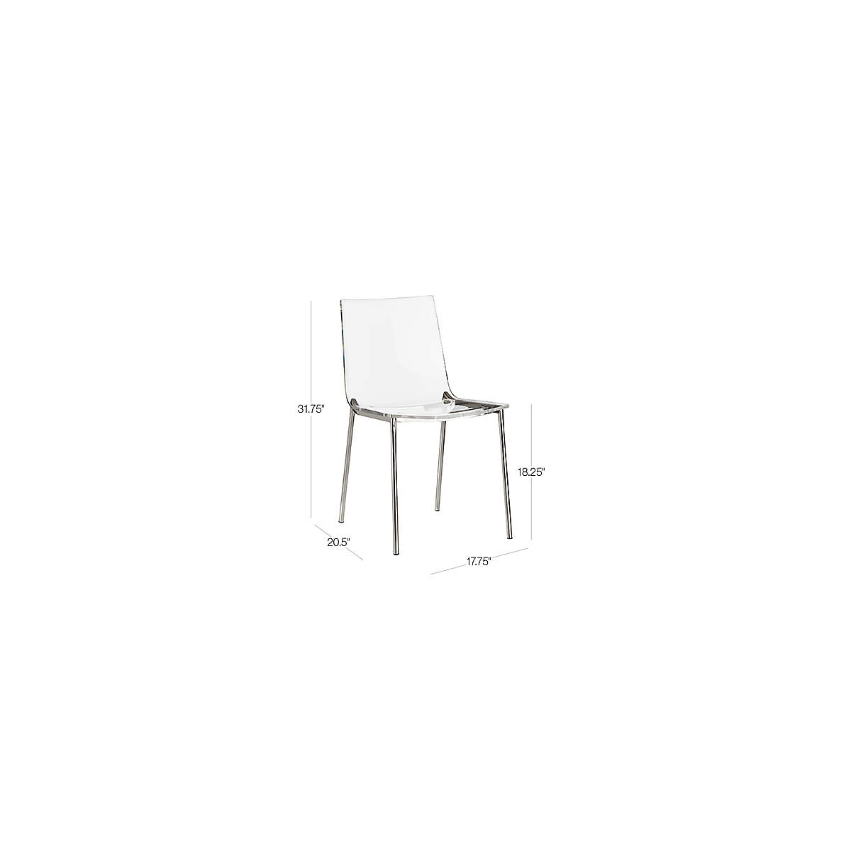 Set of 5 CB2 'Chiaro' Clear Acrylic Dining Chairs - Coast Consignment