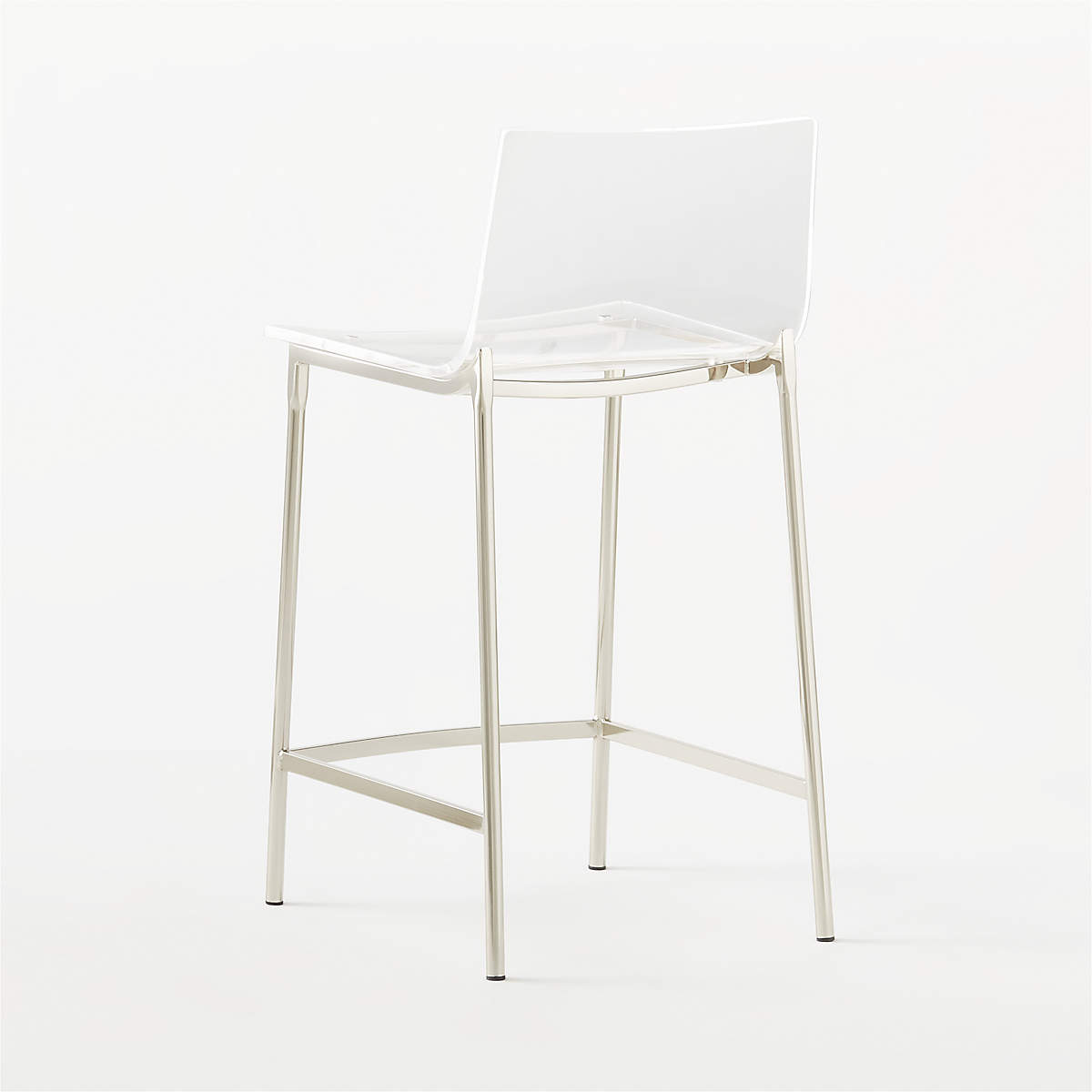 Set of 3 CB2 'Chiaro' Clear Acrylic Counter Stools - Coast Consignment
