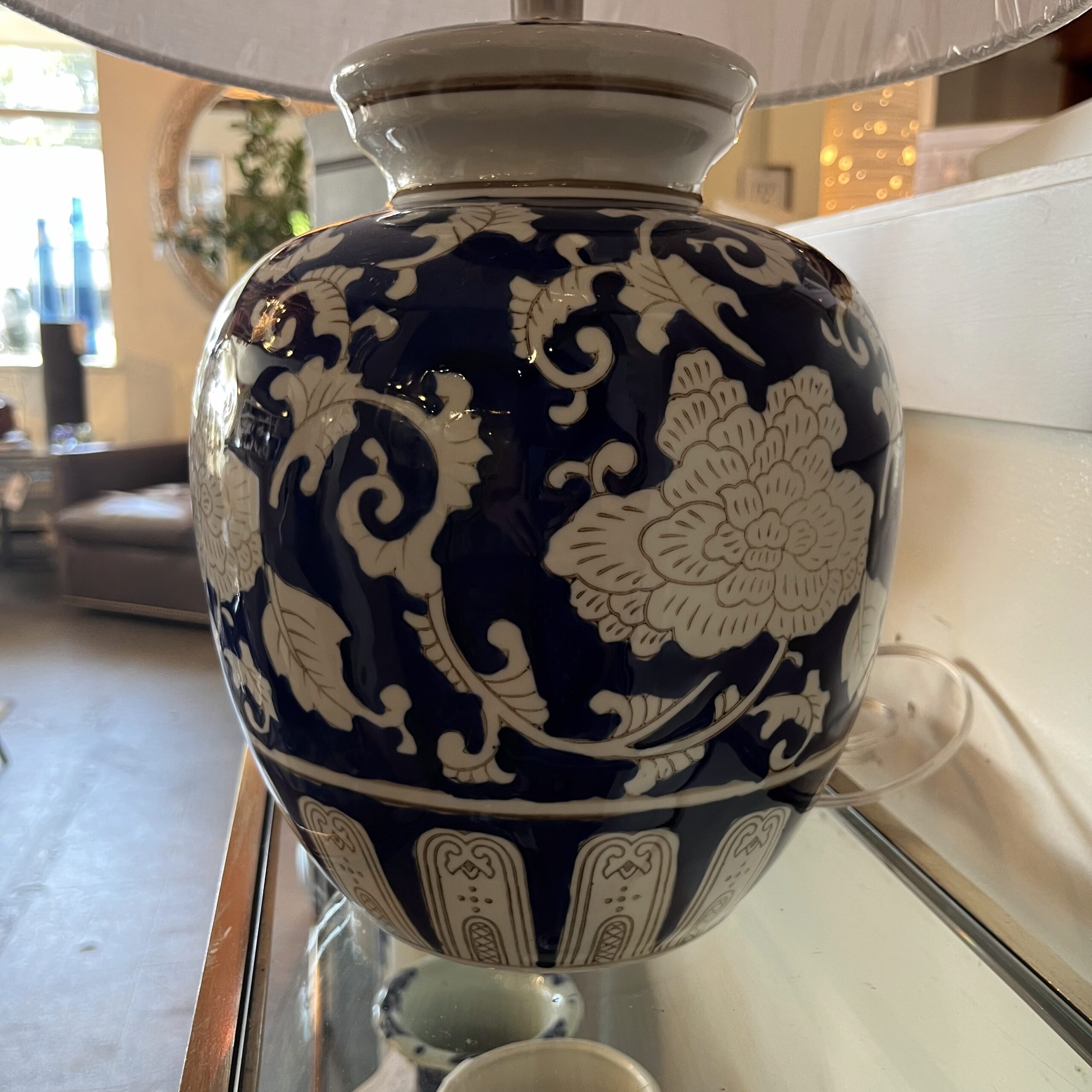 Blue &amp; White Ceramic Lamp