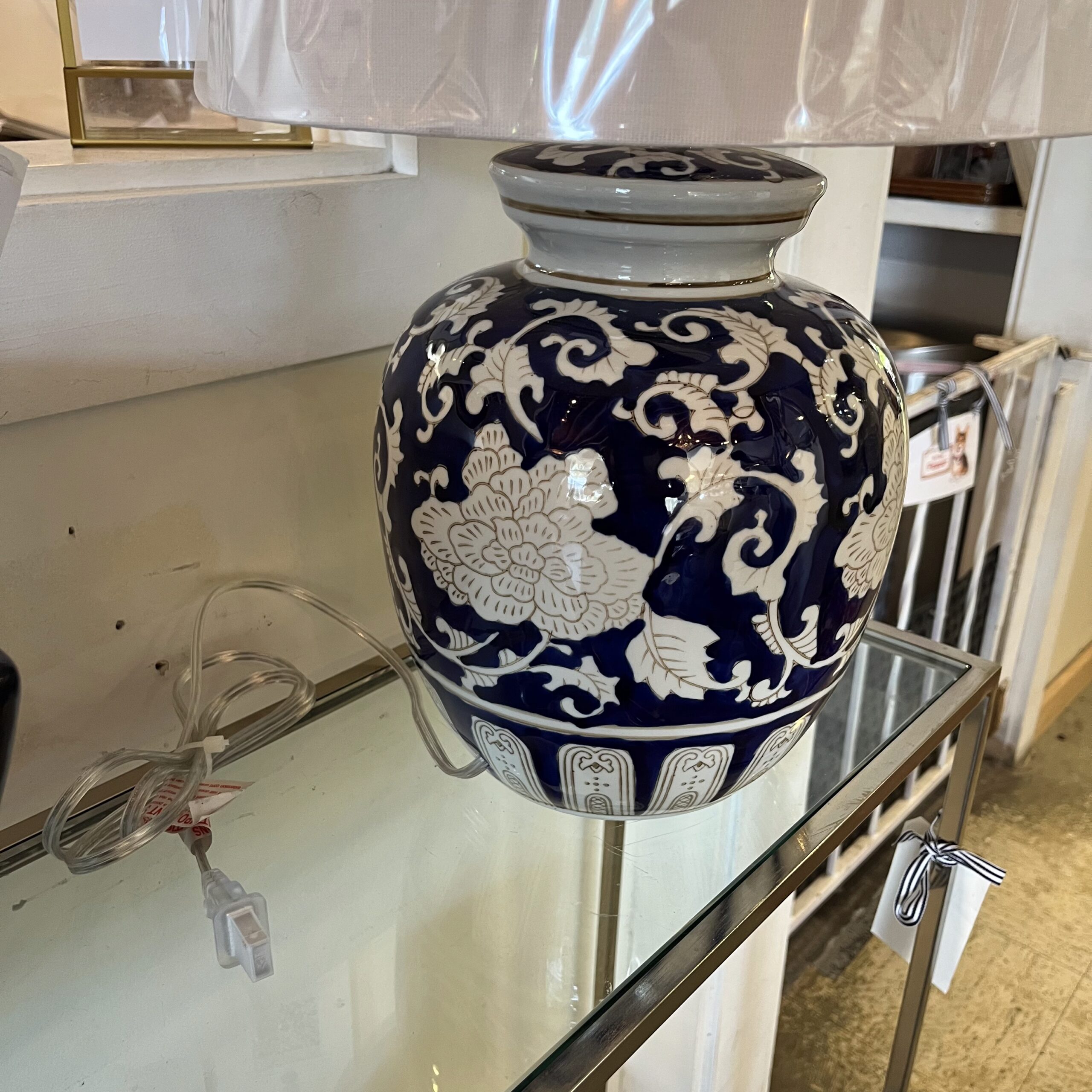 Blue &amp; White Ceramic Lamp
