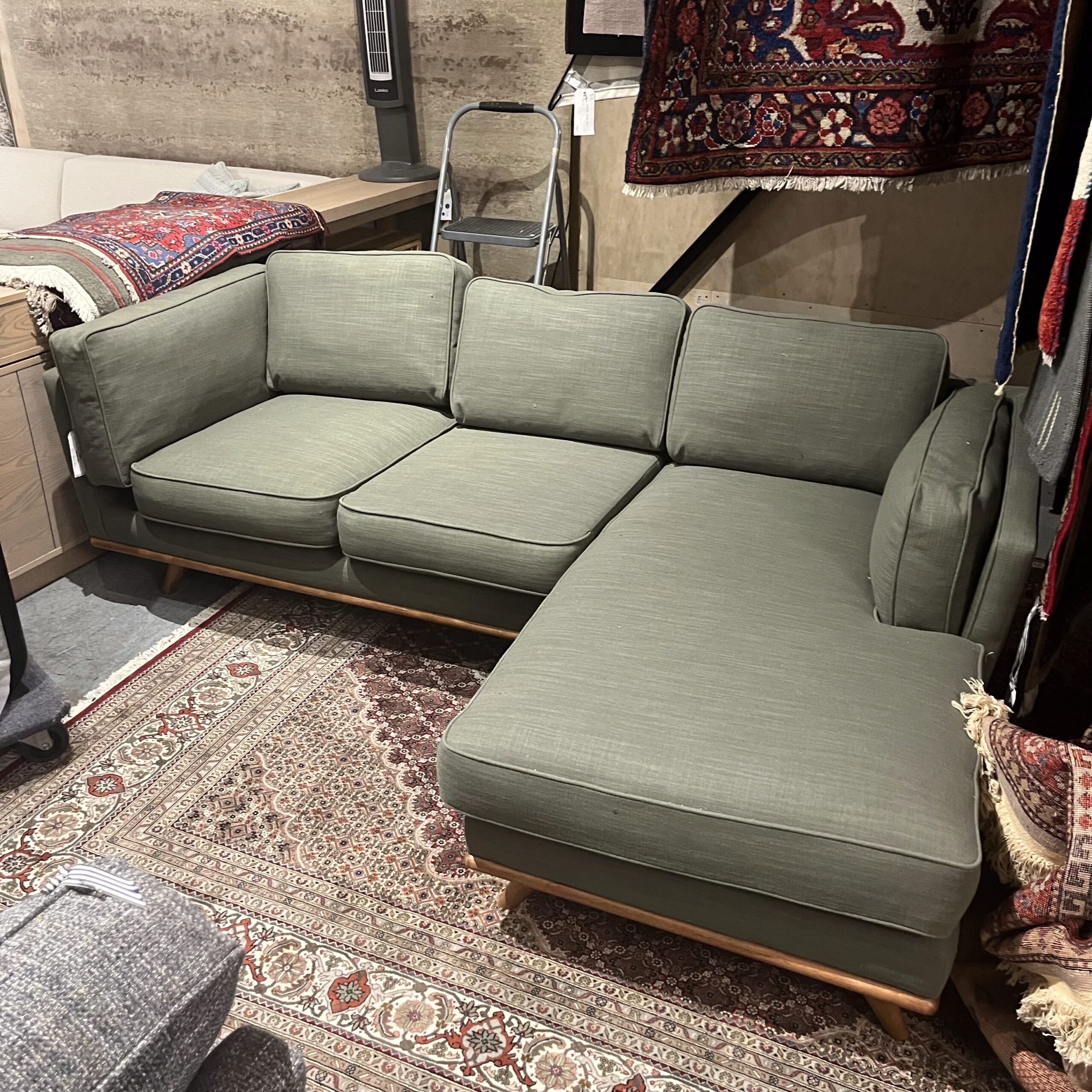 Olio Green 93" Right Sectional - Coast Consignment