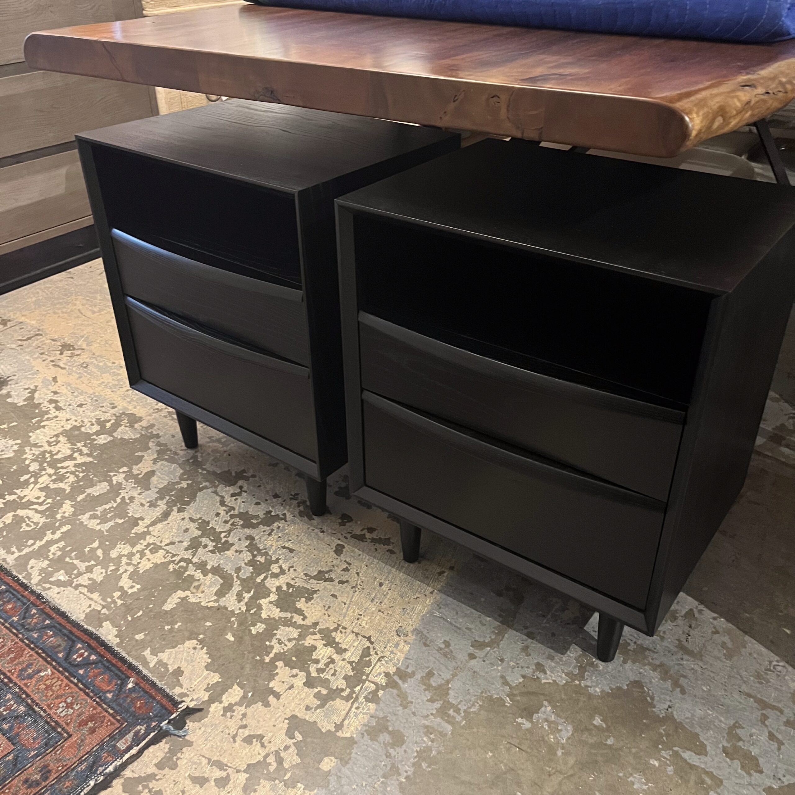 Pair of Black Ash 2-Drawer Nightstands - Coast Consignment