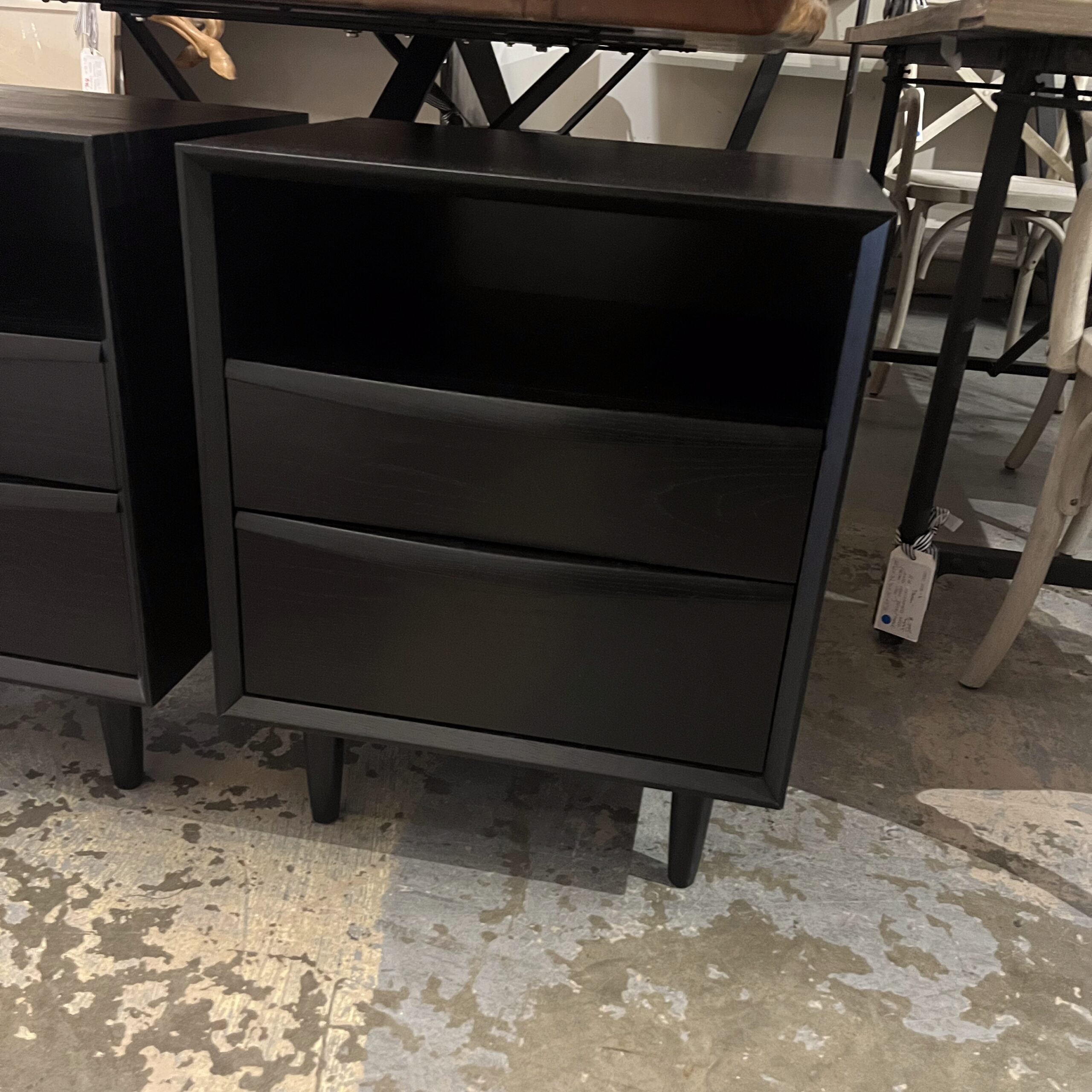 Pair of Black Ash 2-Drawer Nightstands - Coast Consignment