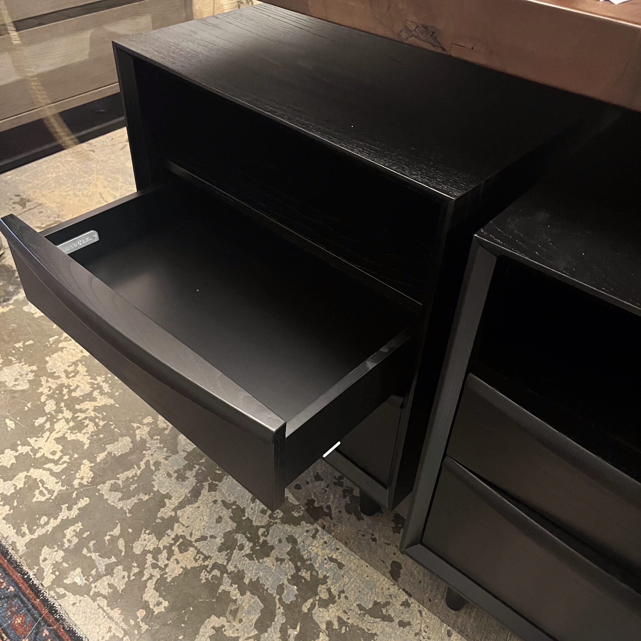 Pair of Black Ash 2-Drawer Nightstands - Coast Consignment