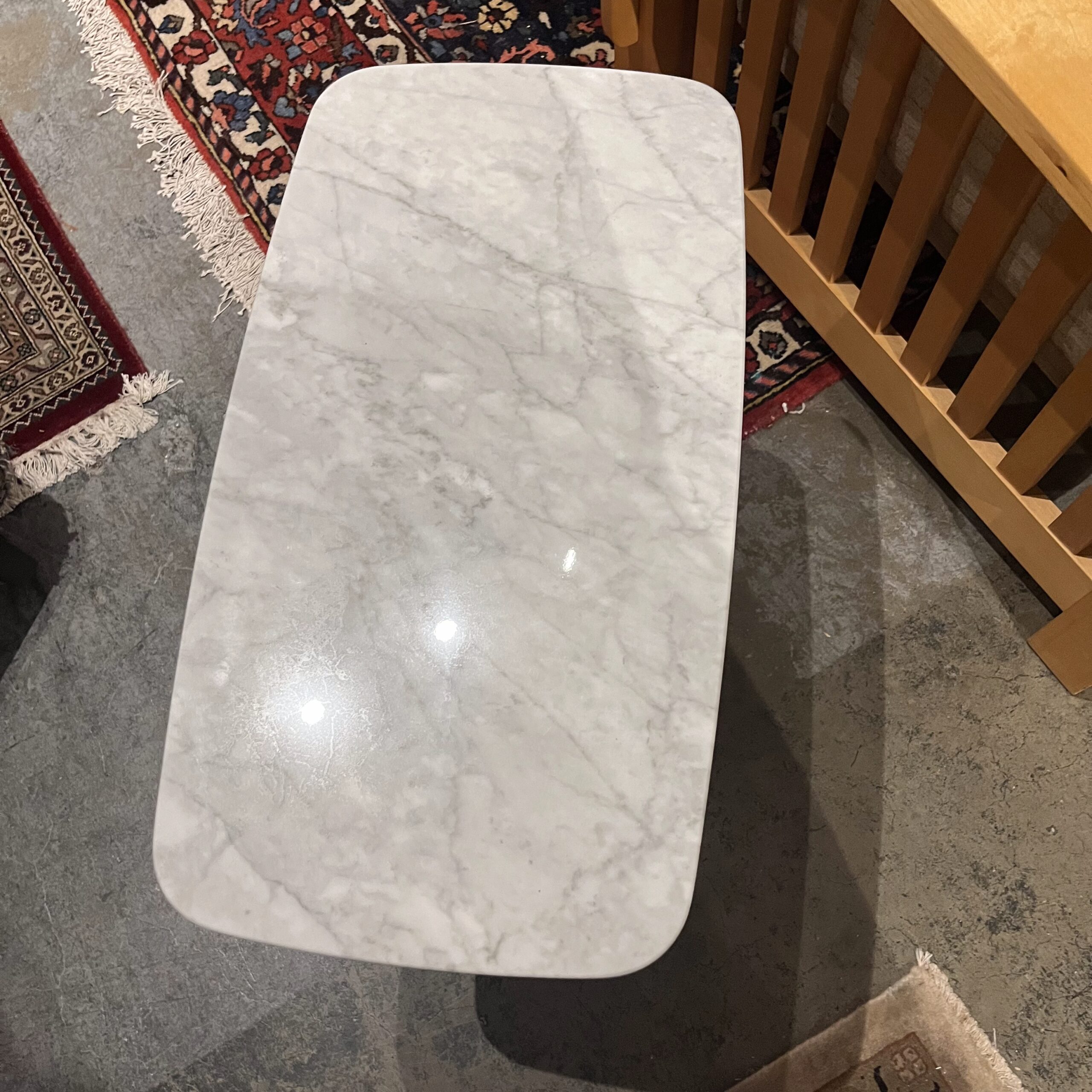 Walnut &amp; Marble Side Table - Coast Consignment