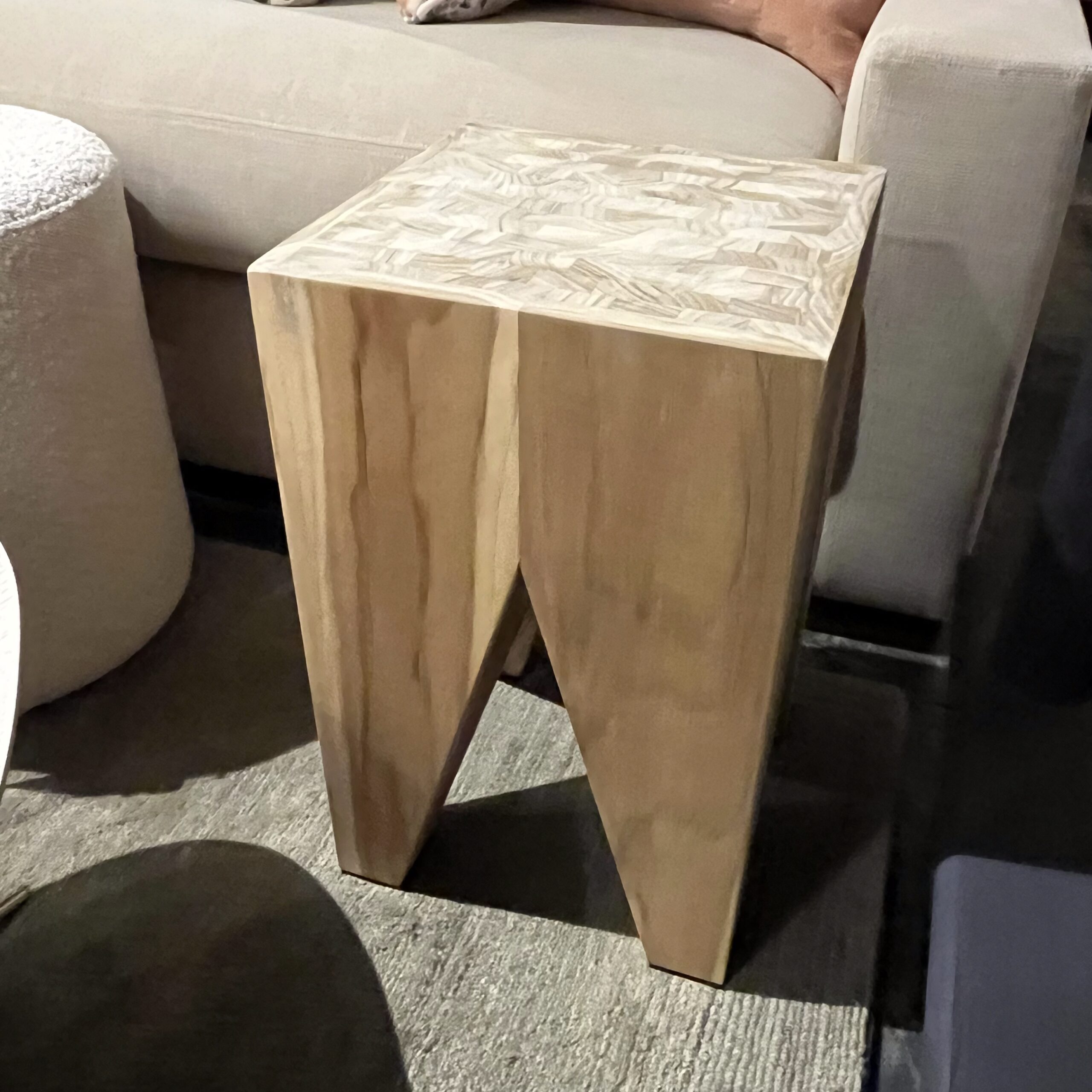 Natural Teak Stool - Coast Consignment