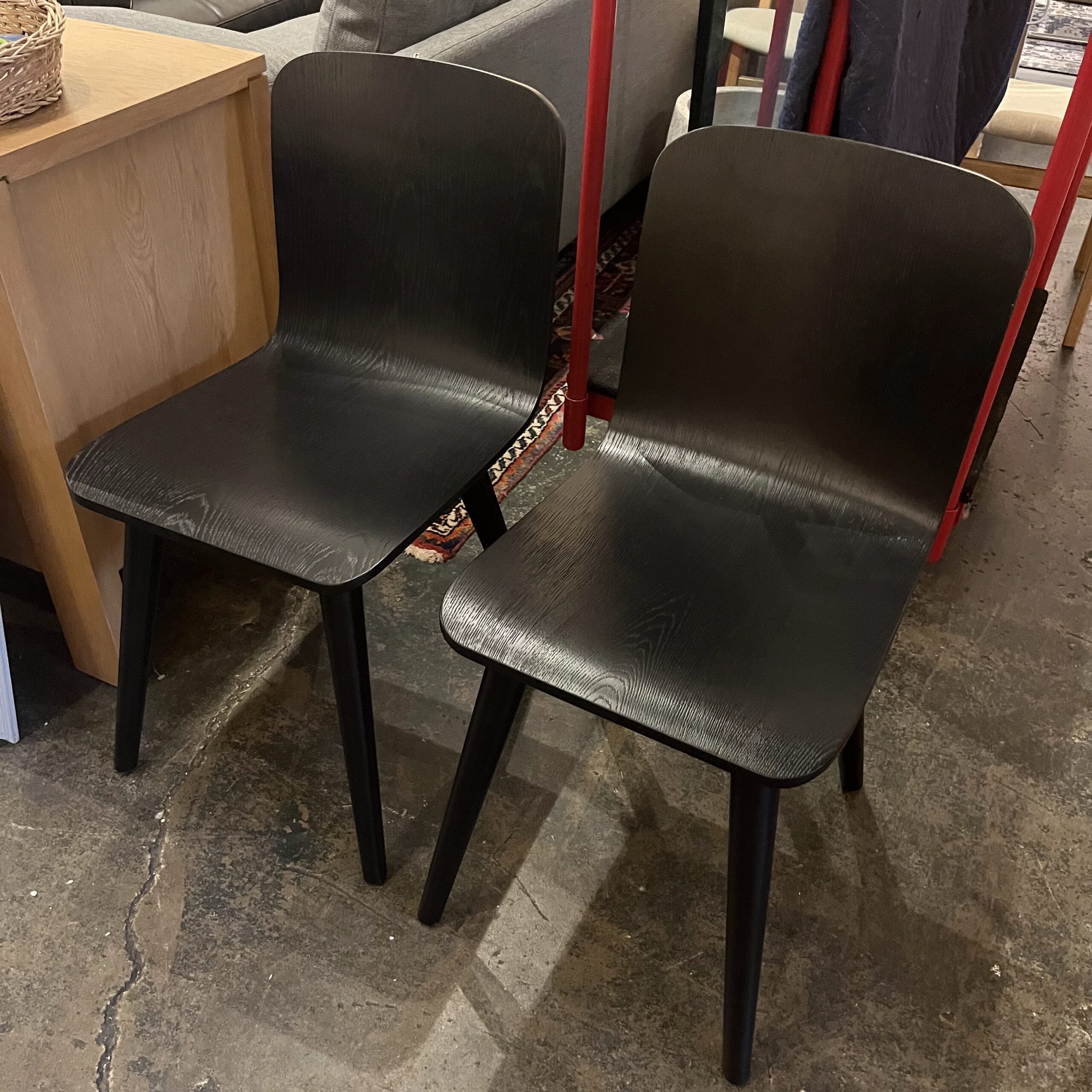 Pair of Black Dining Chairs - Coast Consignment