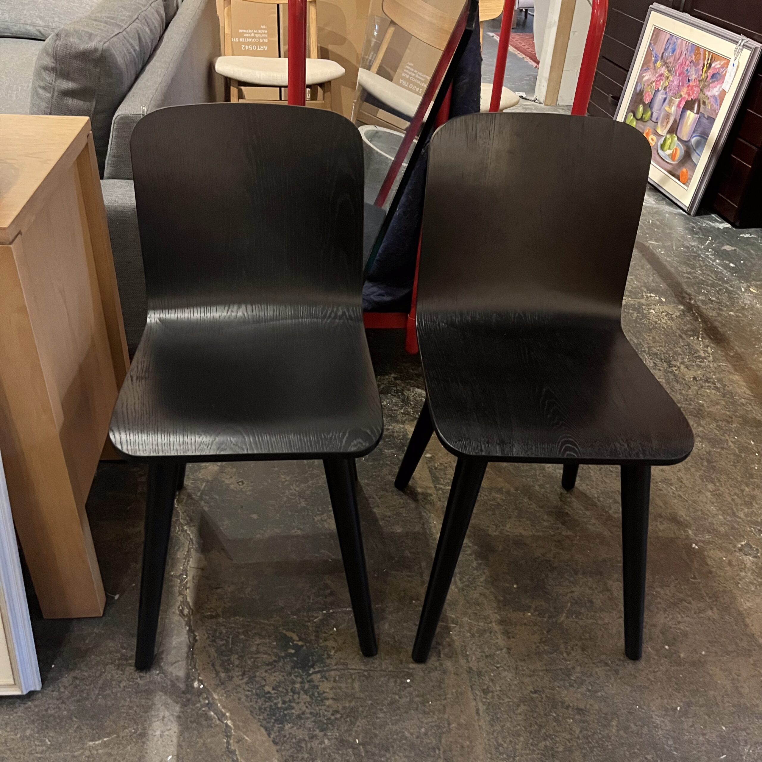 Pair of Black Dining Chairs - Coast Consignment
