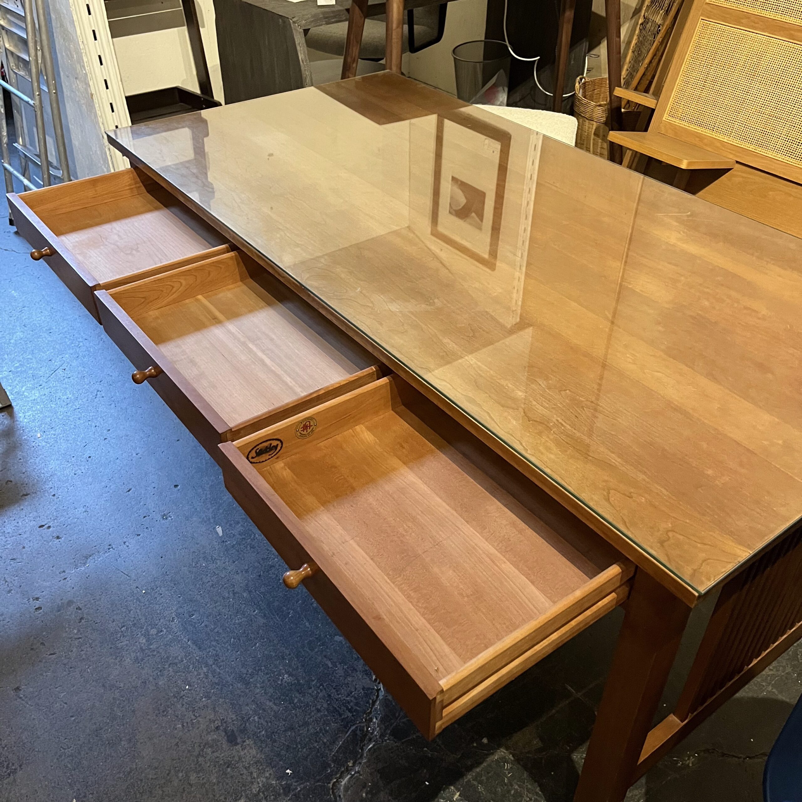 Stickley Spindle 'Computer Work Table' in Cherry - Coast Consignment