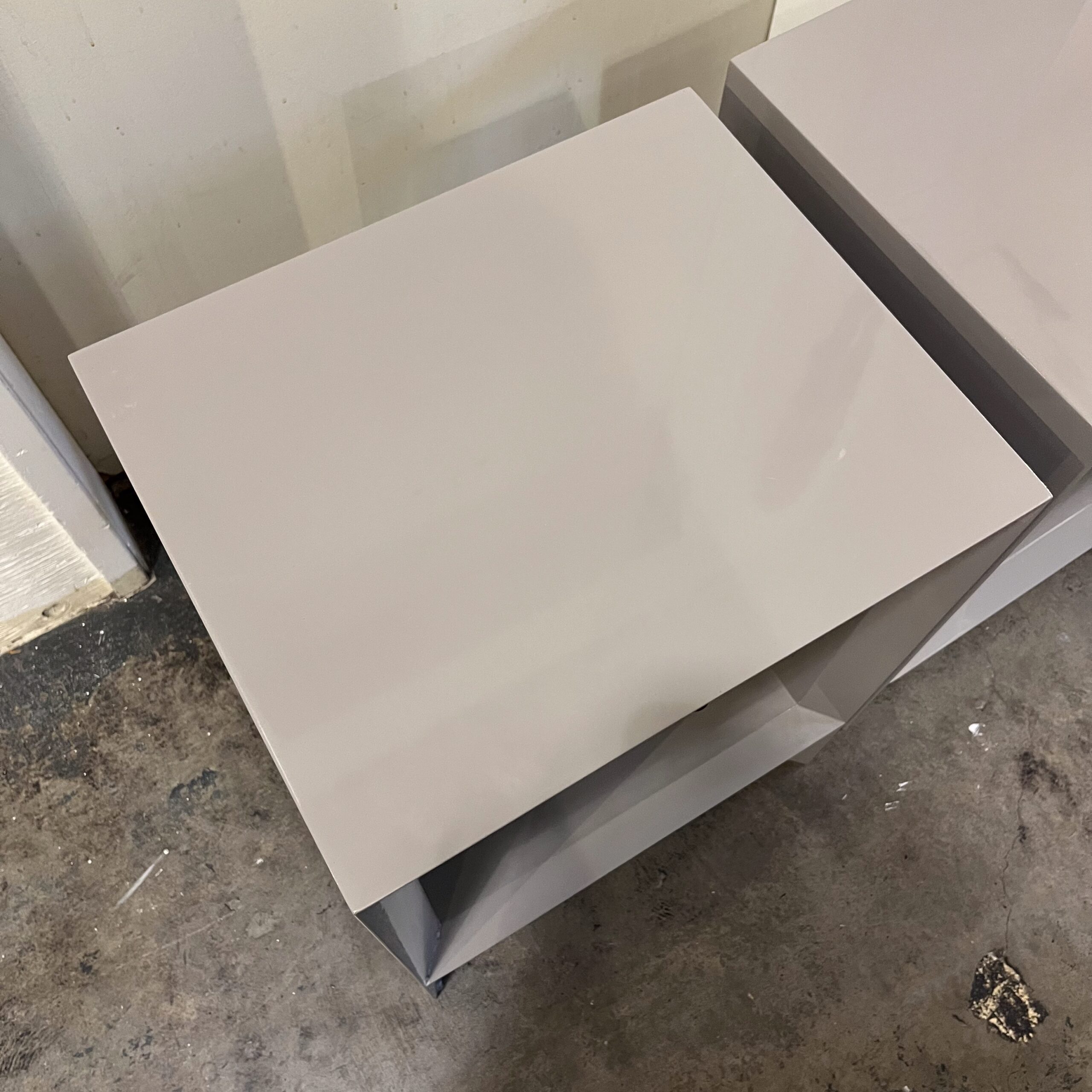 Pair of West Elm Grey Lacquer Nightstands - Coast Consignment