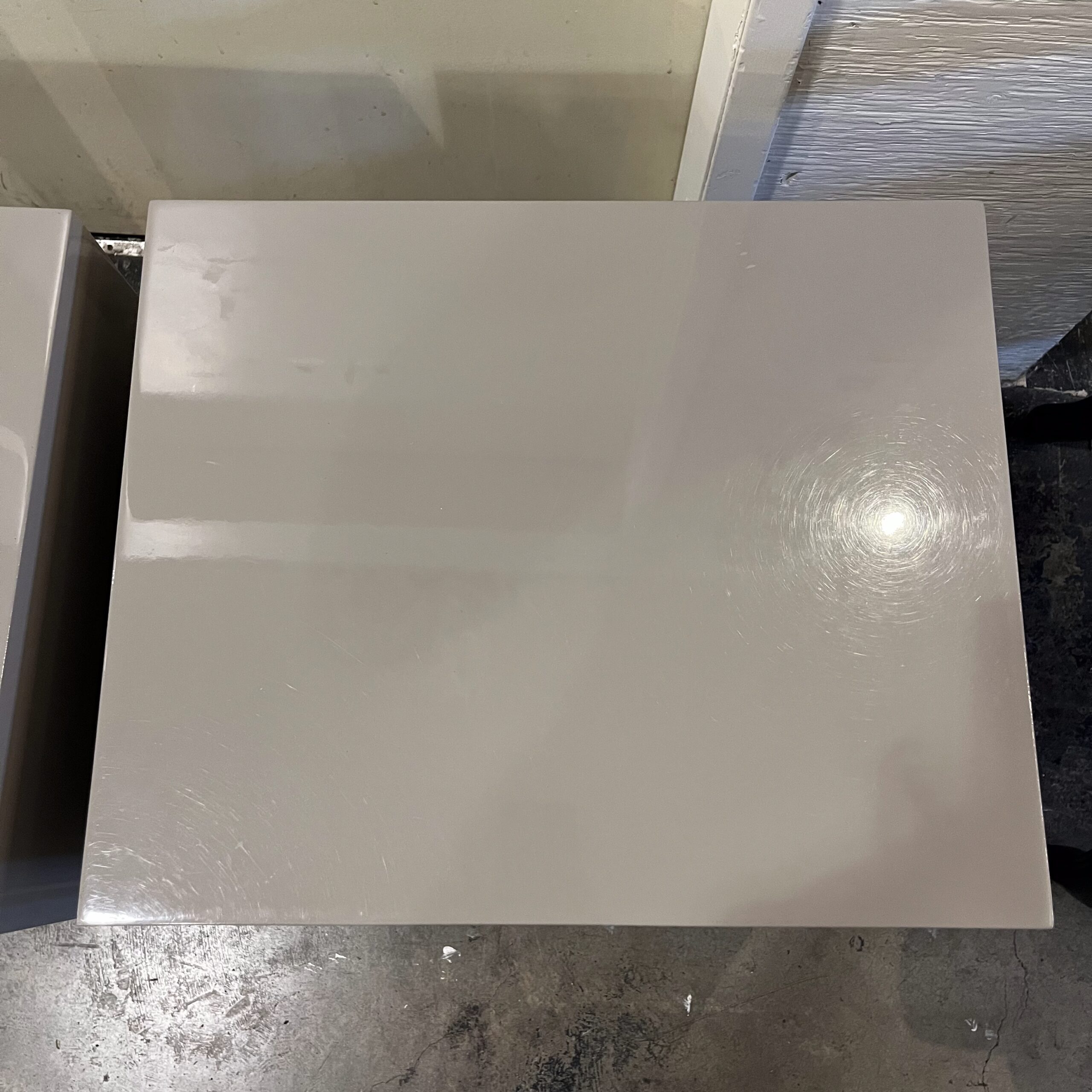 Pair of West Elm Grey Lacquer Nightstands - Coast Consignment