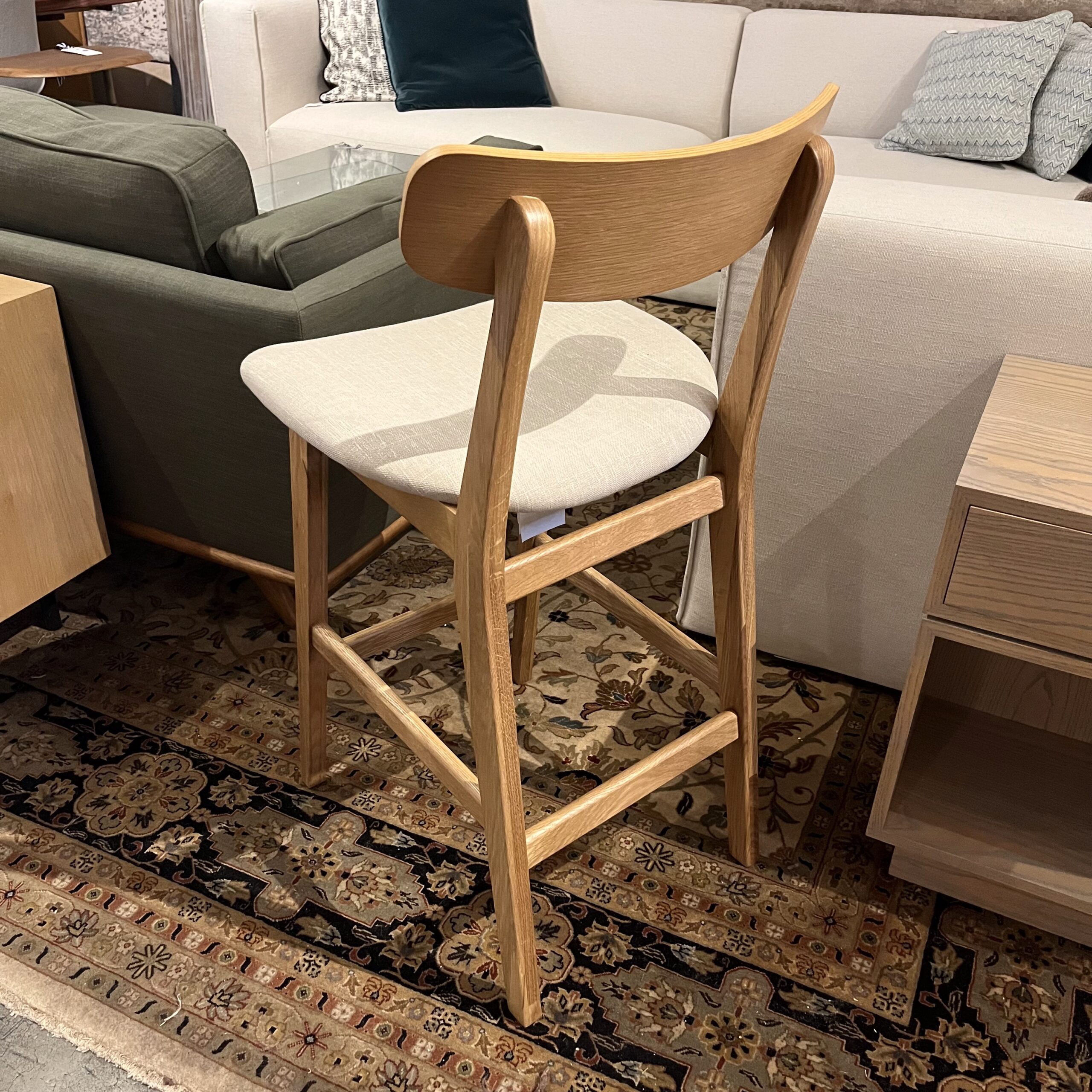 Welsh Taupe Oak Counter Stool - Coast Consignment
