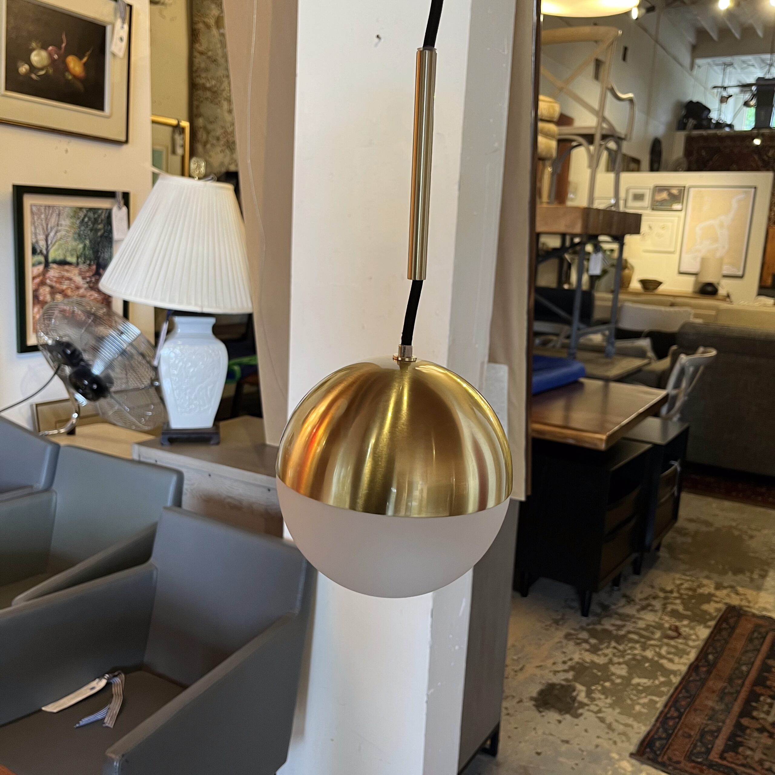 Brass Pendant Lamp - Coast Consignment