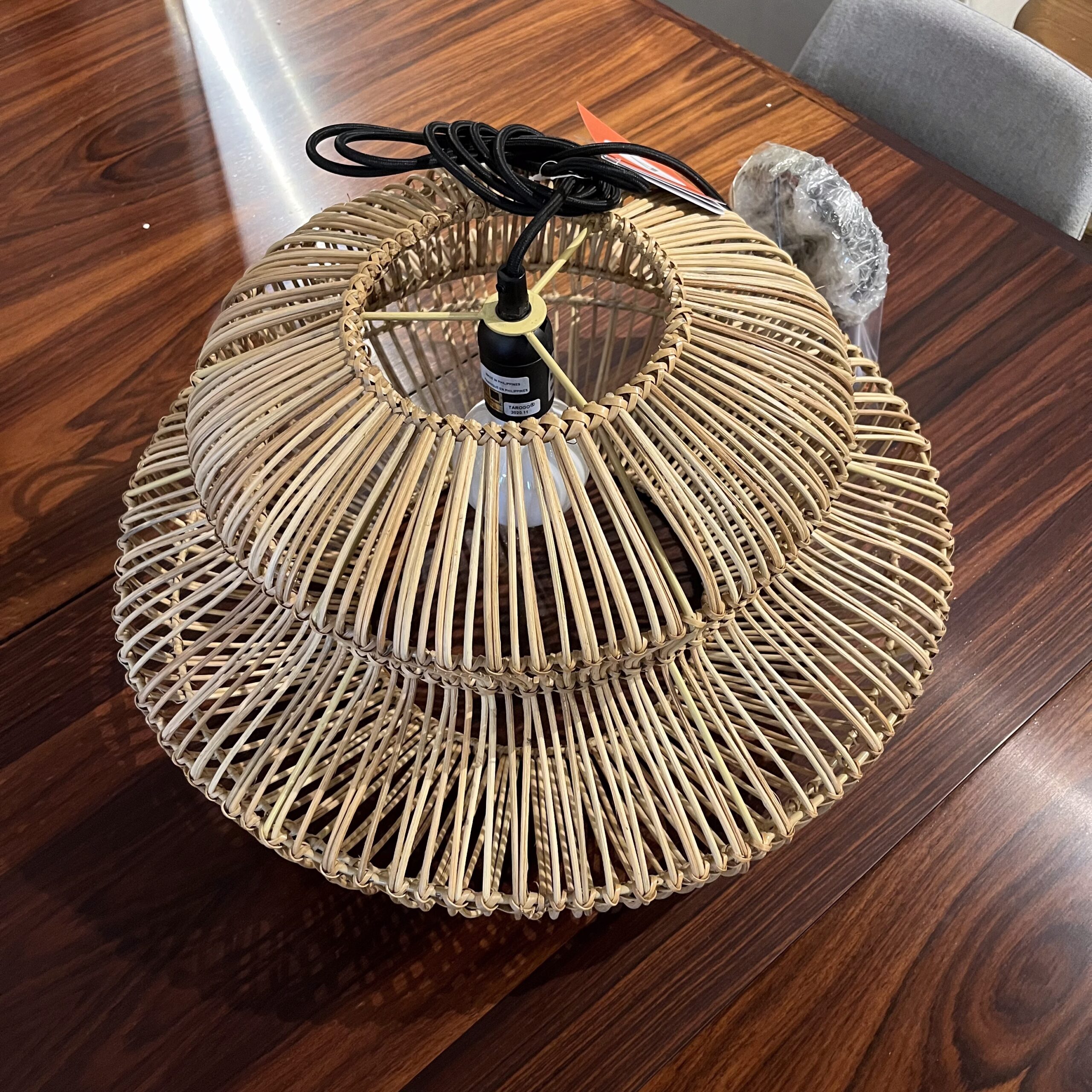 Small Wicker Pendant Lamp - Coast Consignment
