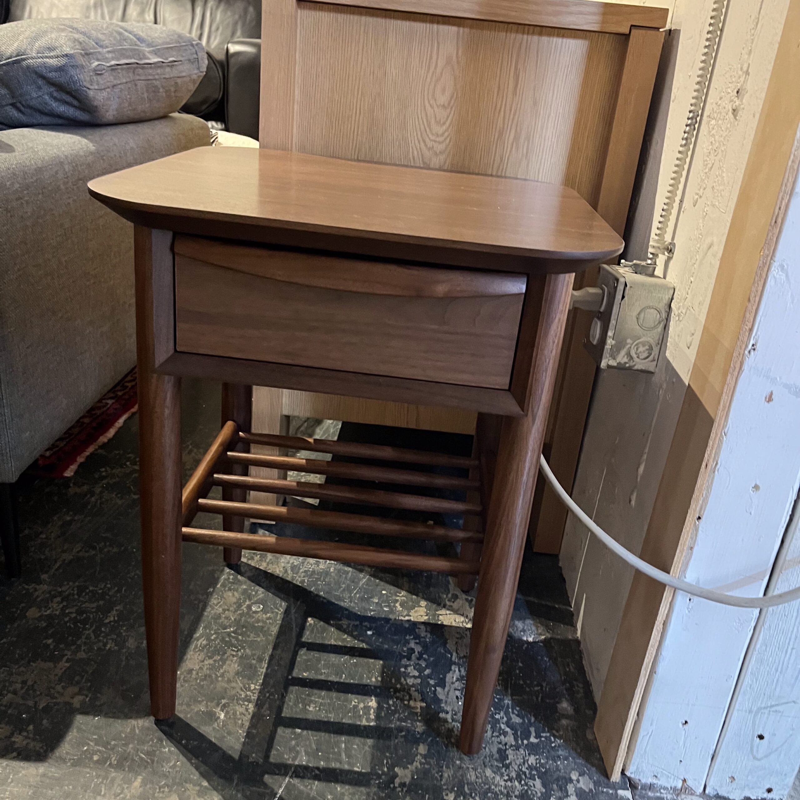 Walnut Storage Side Table - Coast Consignment
