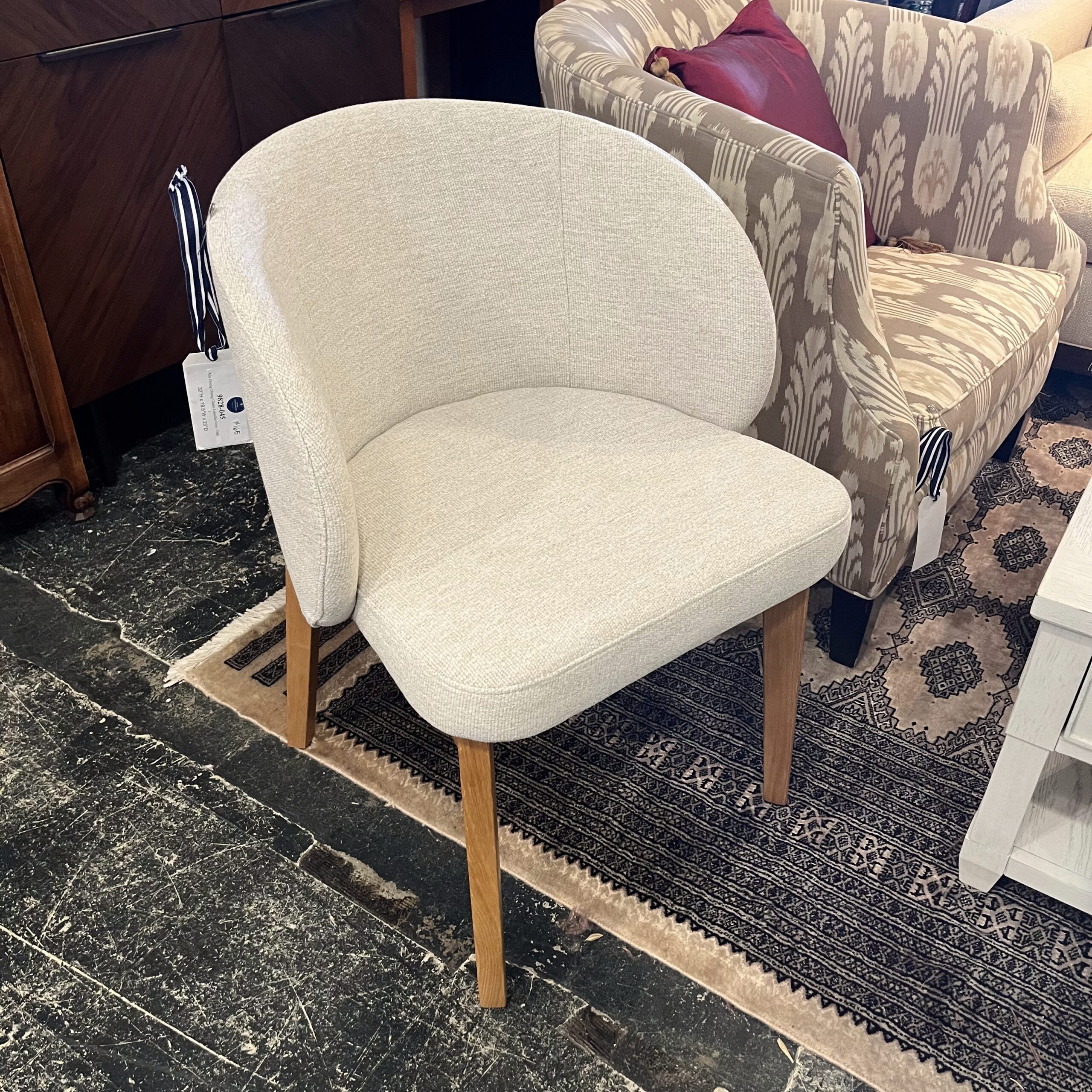 Oak and Camellia Ivory Dining Armchair - Coast Consignment