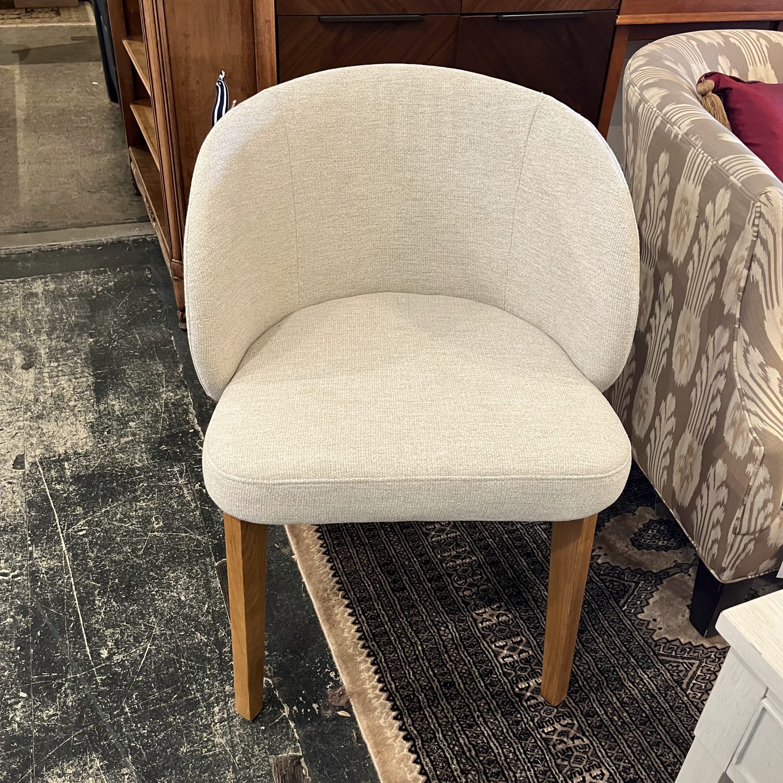 Oak and Camellia Ivory Dining Armchair - Coast Consignment