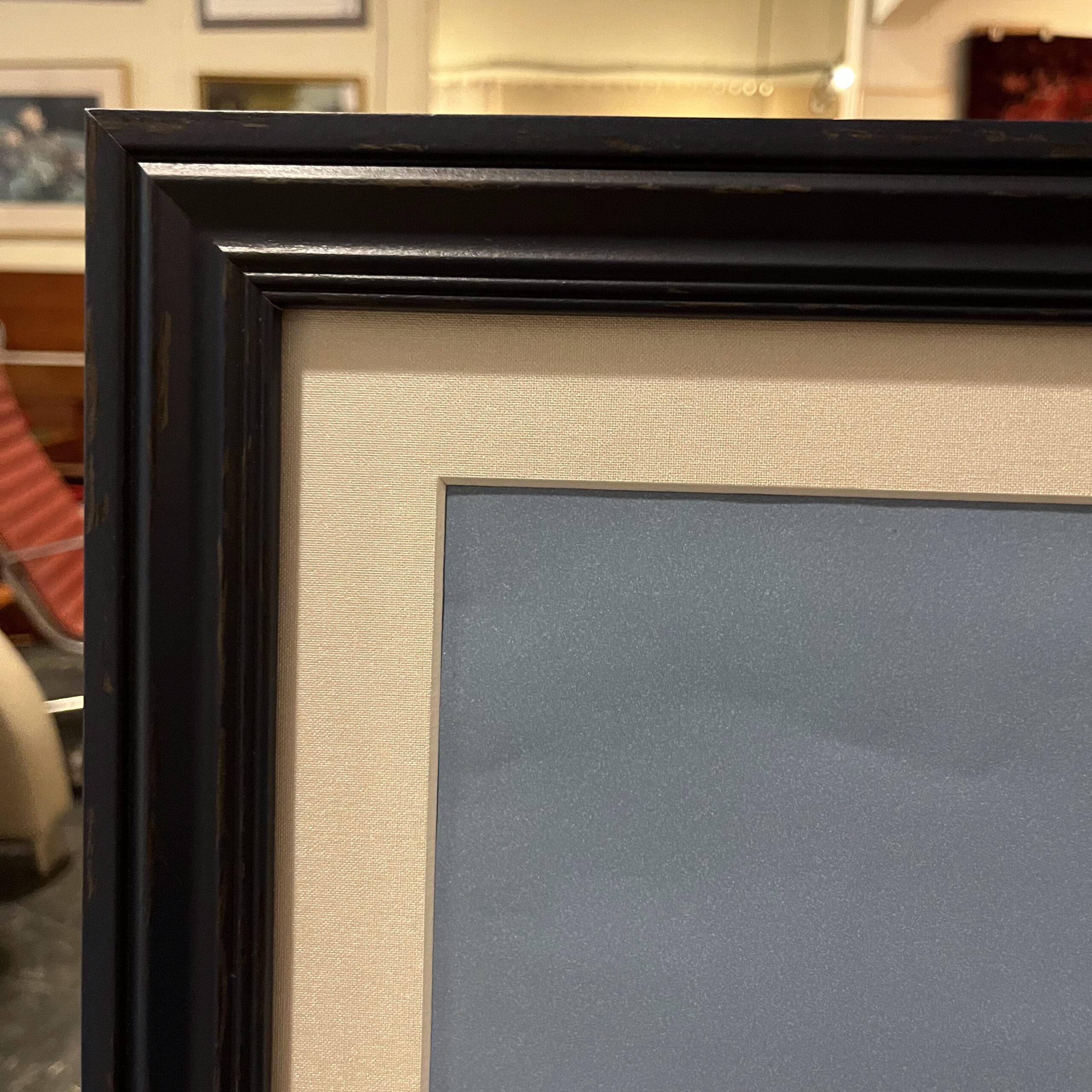 Framed Blue &amp; White Owl Print - Coast Consignment