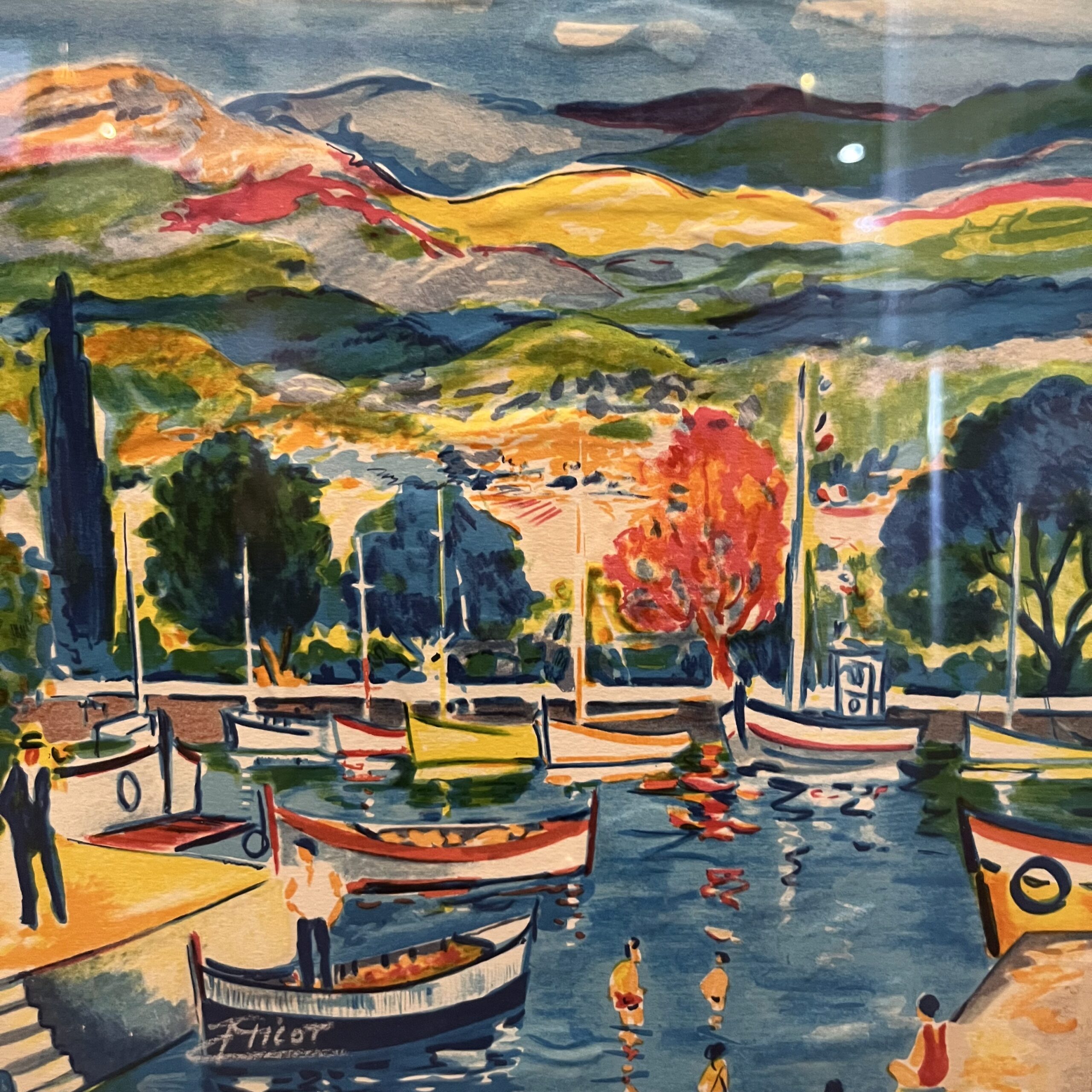 Jean-Claude Picot (1933-2020) "Reflets sur le Port" Serigraph Print - Coast Consignment