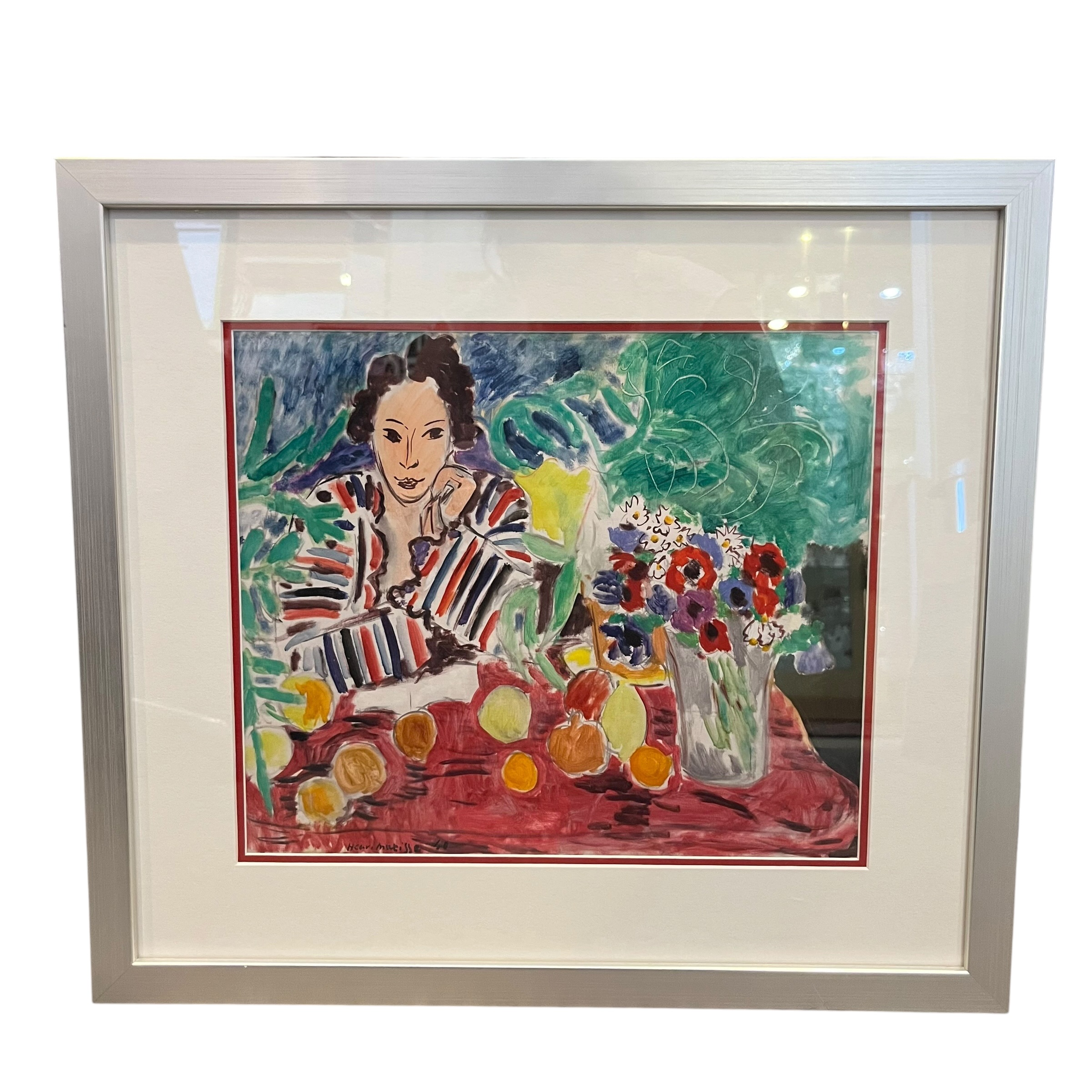 Henri Matisse (1869-1954) "Striped Robe, Fruit, and Anemones" Print - Coast Consignment - image 1
