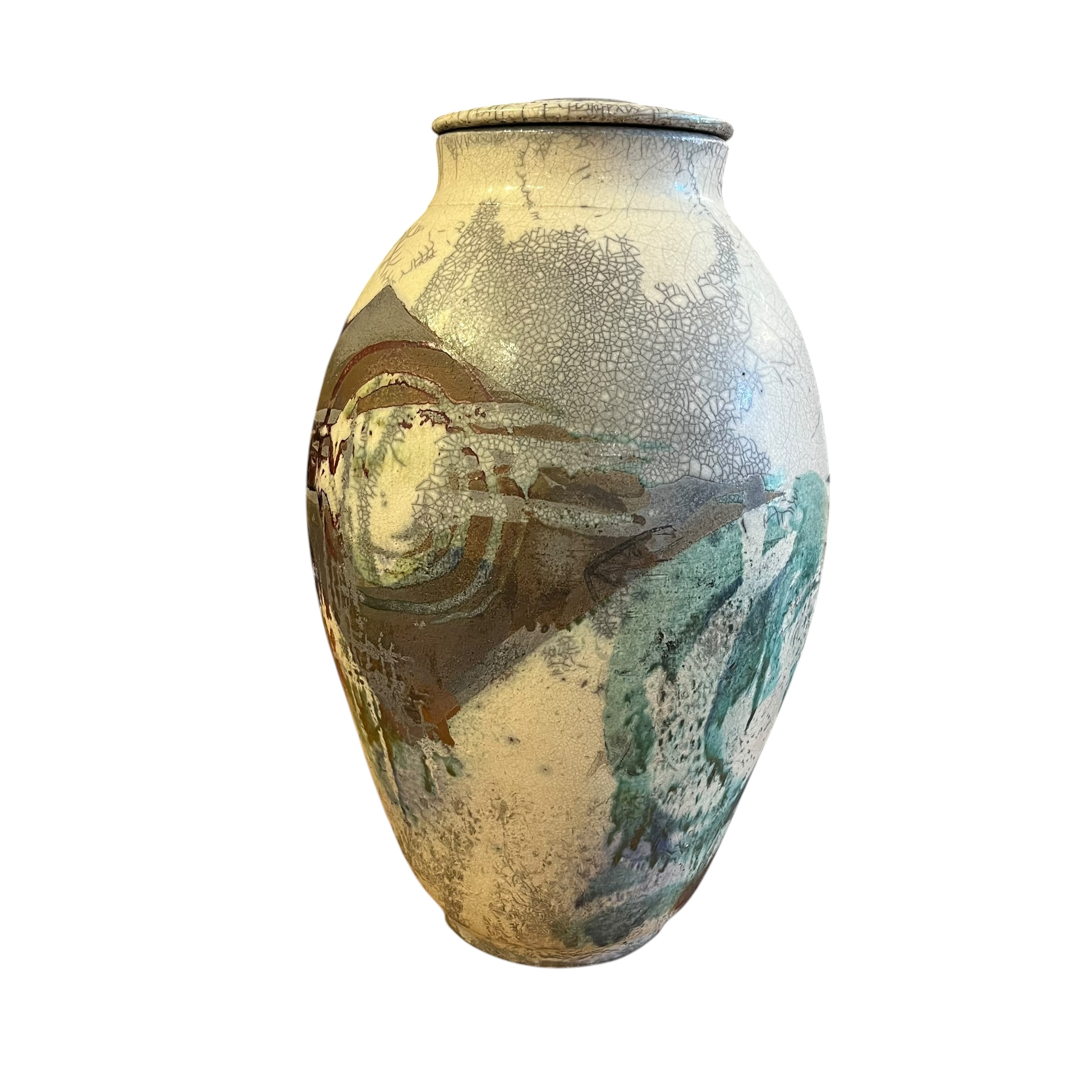 Raku Urn with Lid by Richard Tanaka - Coast Consignment - image 1