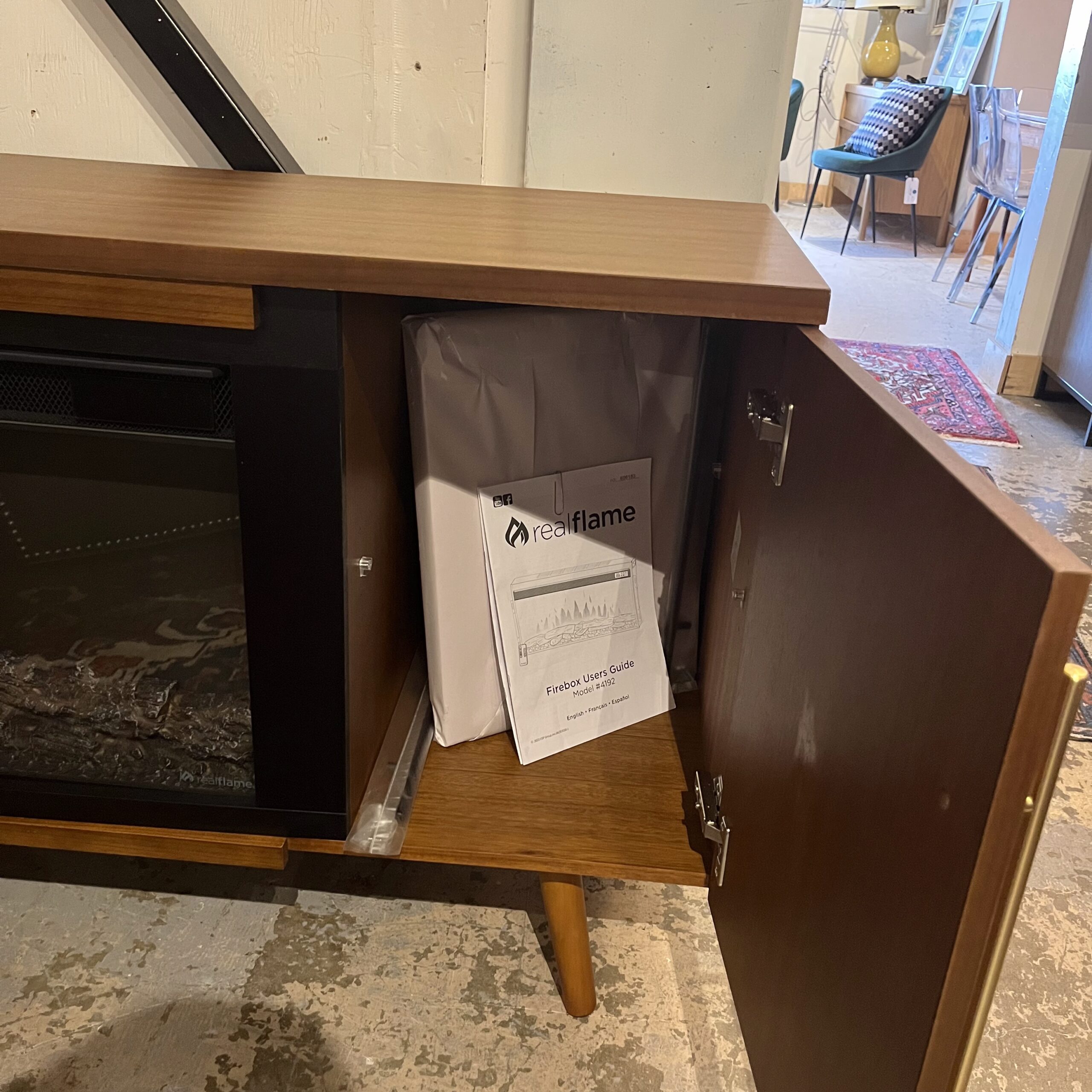 Real Flame 'Morris' 72" Sideboard with Electric Fireplace - Coast Consignment