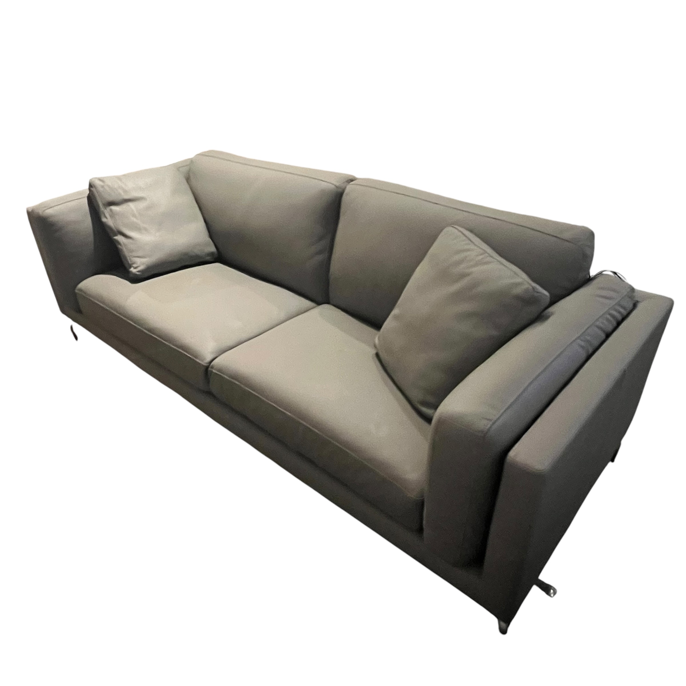 Modloft Grey Leather Sofa - Coast Consignment - image 1