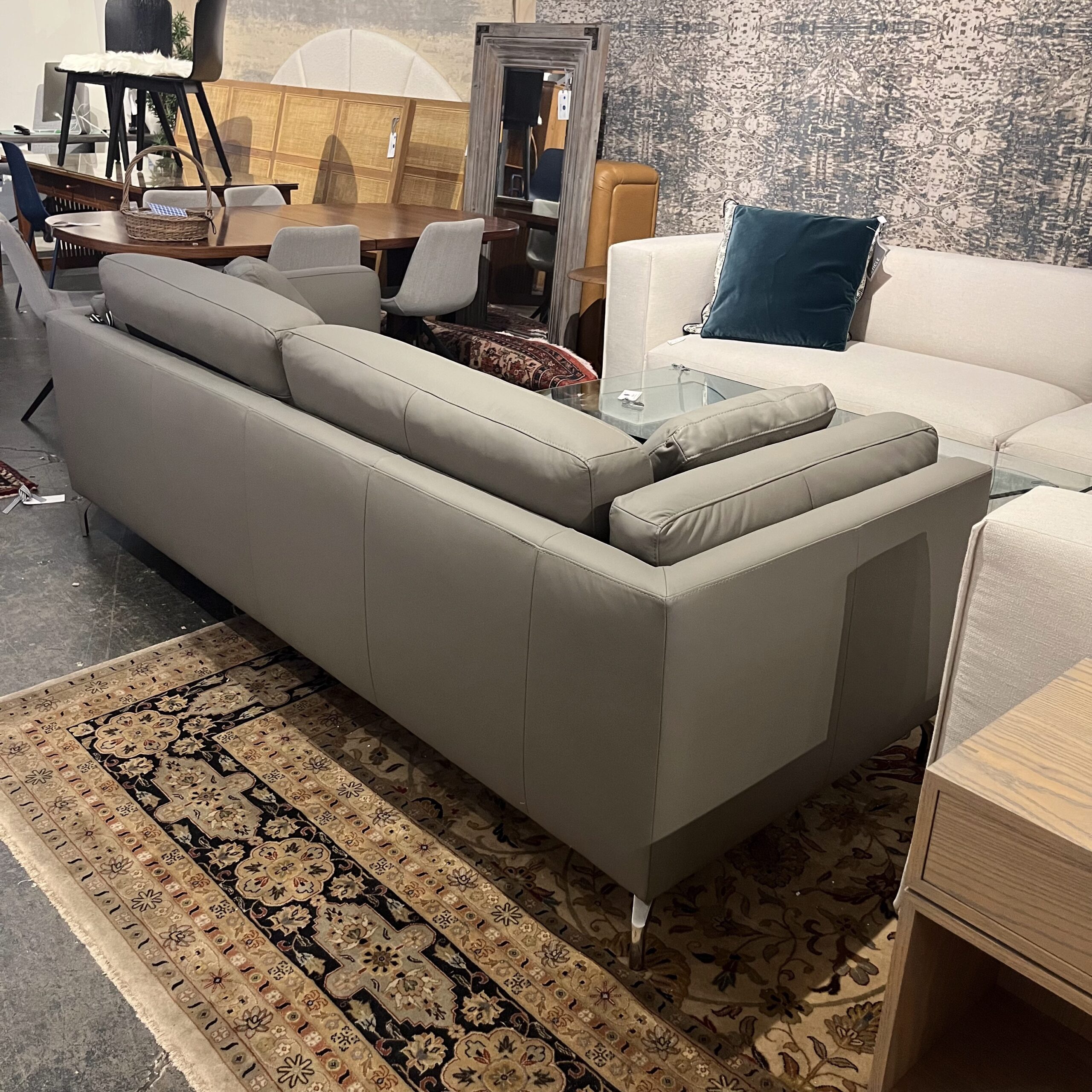 Modloft Grey Leather Sofa - Coast Consignment