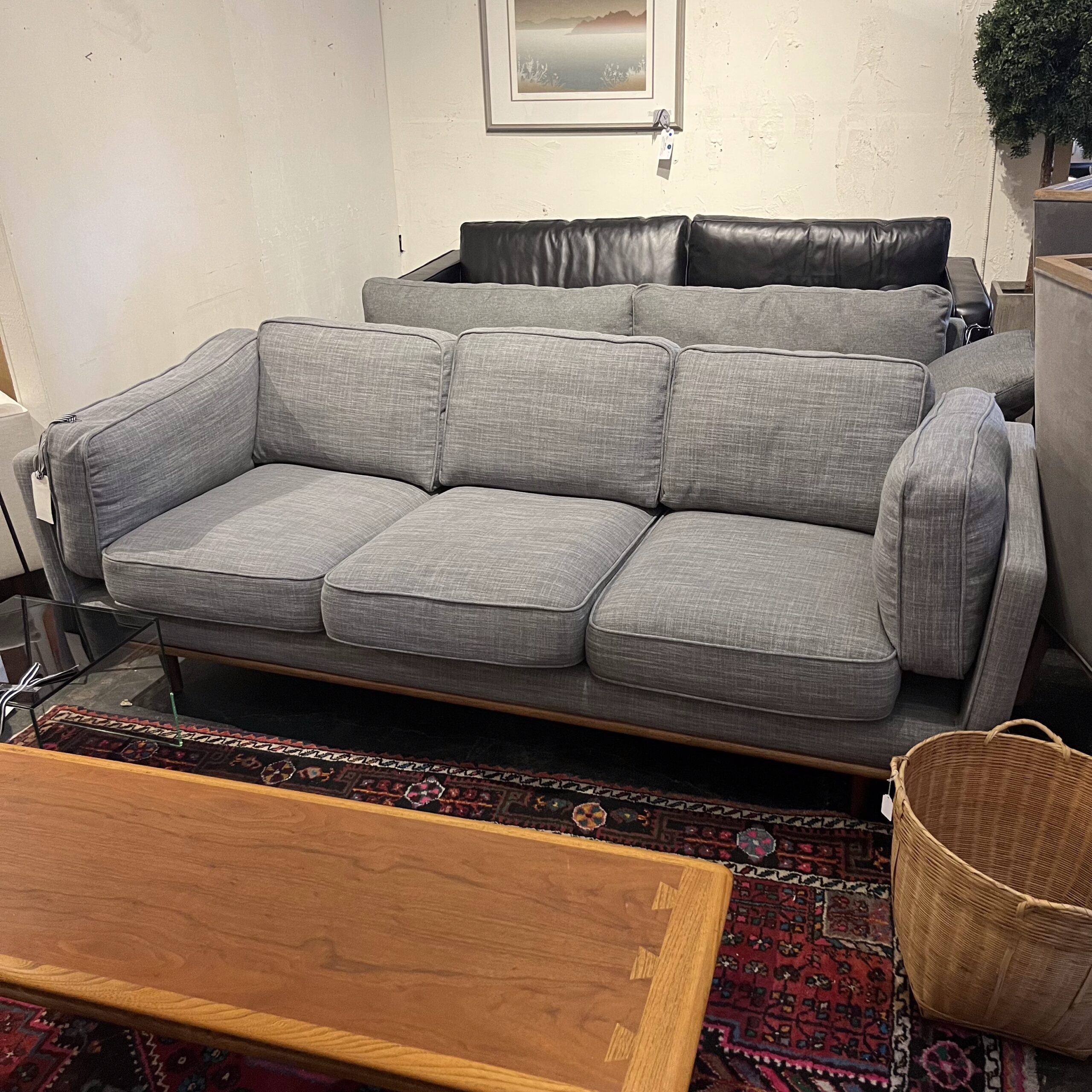 Article Timber 90" Sofa in Pebble Gray