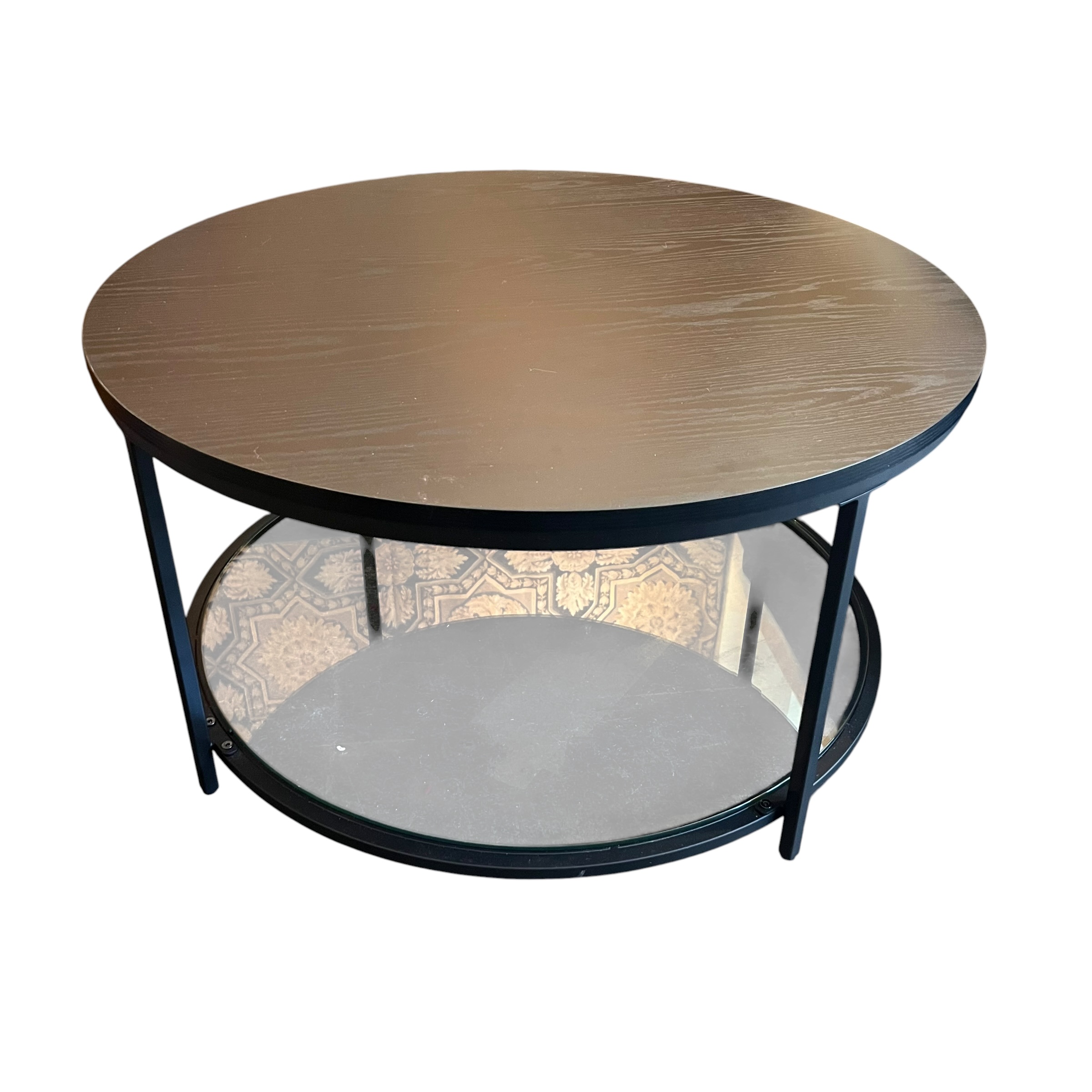 Round Coffee Table with Glass Bottom - Coast Consignment - image 1